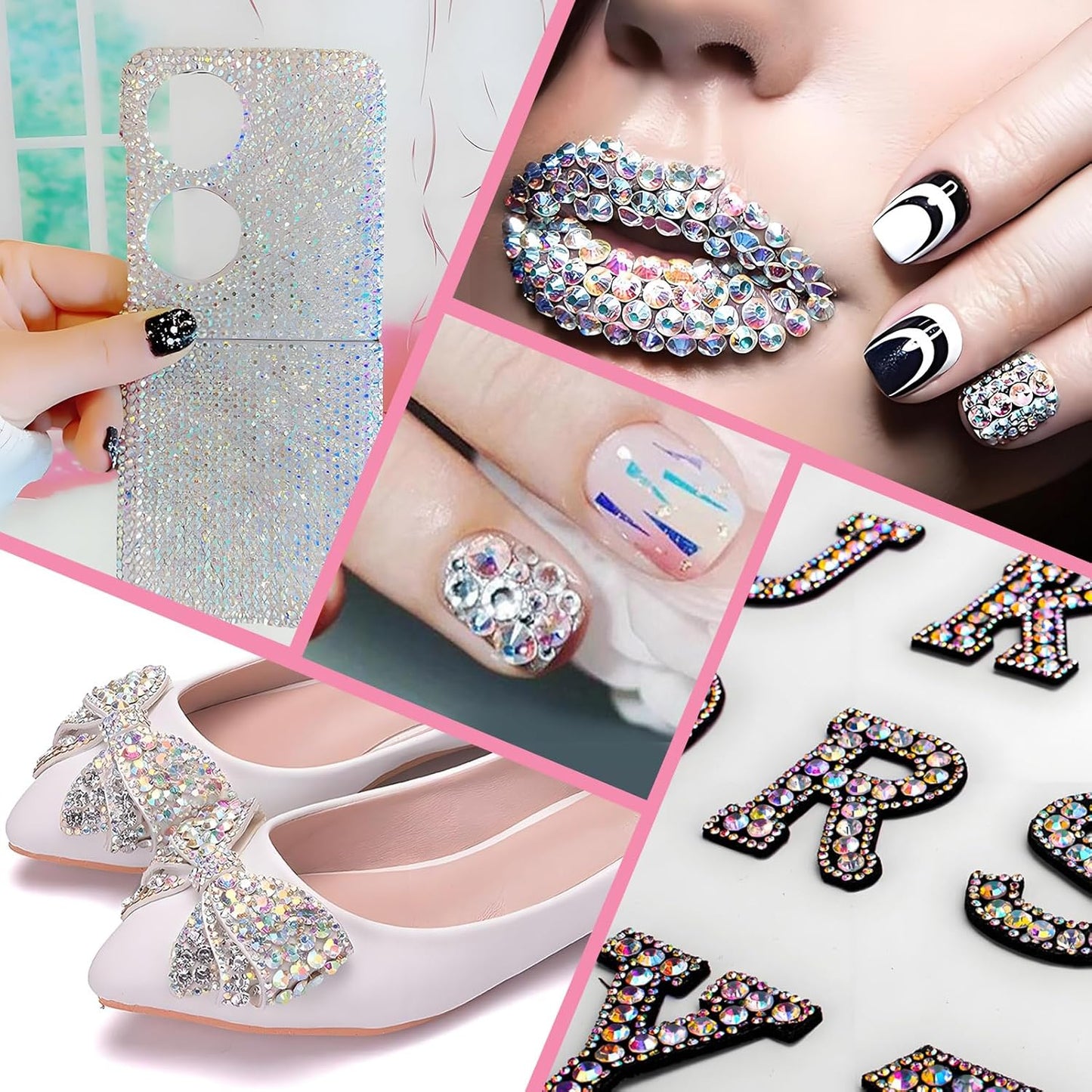 2000PCS SS12 Flatback Rhinestones | 12-Facet Diamond-Cut Glass Gems for Nail Art, Clothing, DIY Crafts |Glue-On Decoration Stones with Silver Backing(Transparent AB)