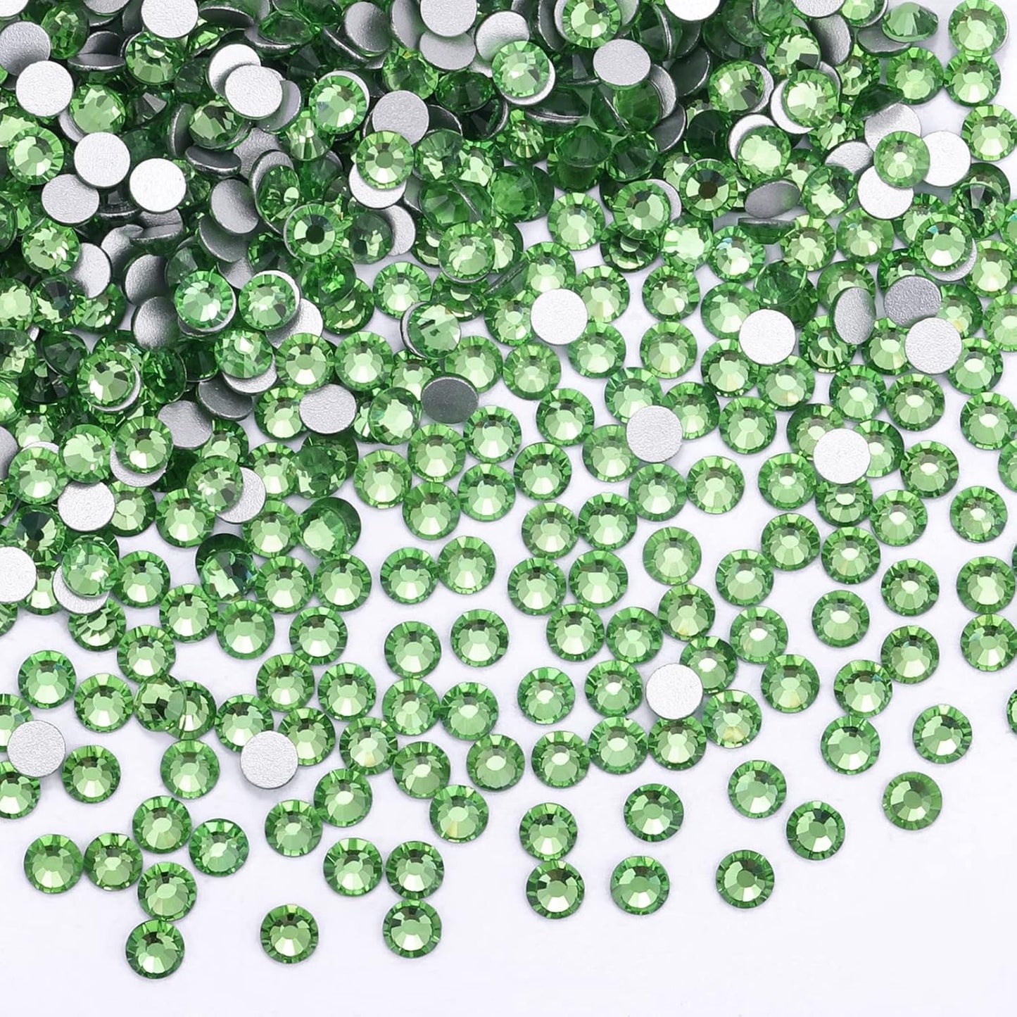 1440Pcs Light Green Crystal Rhinestones,Glass Flatback Rhinestones Gemstones Small for Nail Face Makeup Art Crafts Clothes Decoration - (SS4,1.6mm,Light Green)