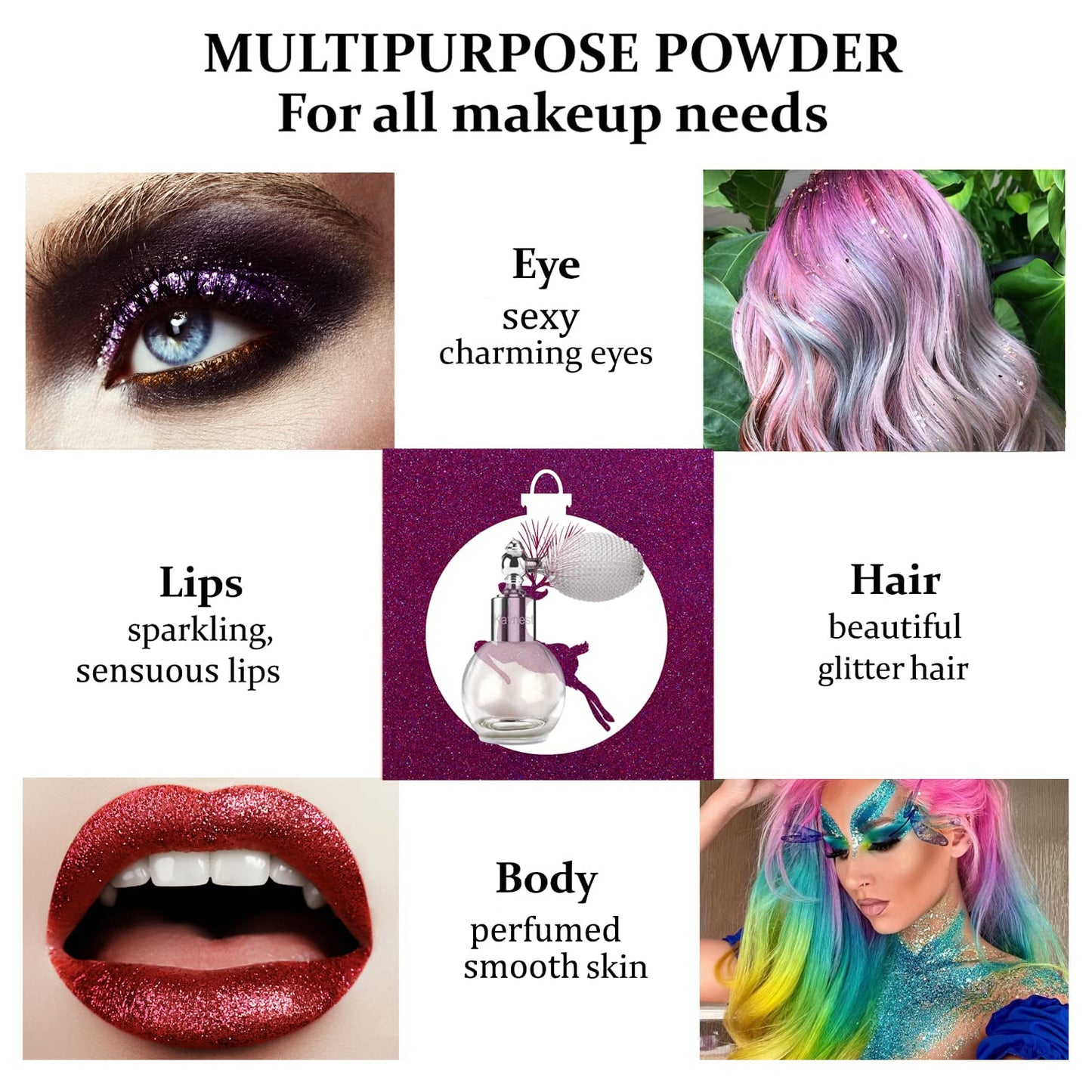 Nude Pink Highlighter Spray, Loose Shimmer Powder High Gloss Makeup Mist for Body, Face, Hair, Long Lasting Glitter Hairspray for Festive Party, Stage Shows, Nightclubs, Bar (#3)