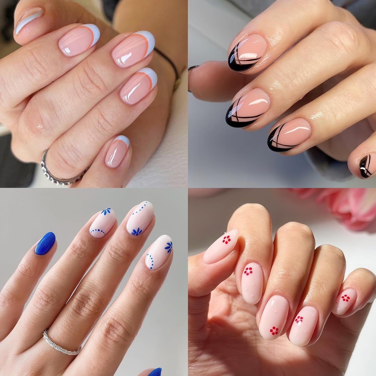 Short Oval Round Nail Tips - 240 Pcs Half Matte Clear Gel Acrylic Nail Tips Full Cover Soft Gel Short Oval Press On Nails Pre-Shaped For Nail Extension Art DIY Salon 12 Sizes