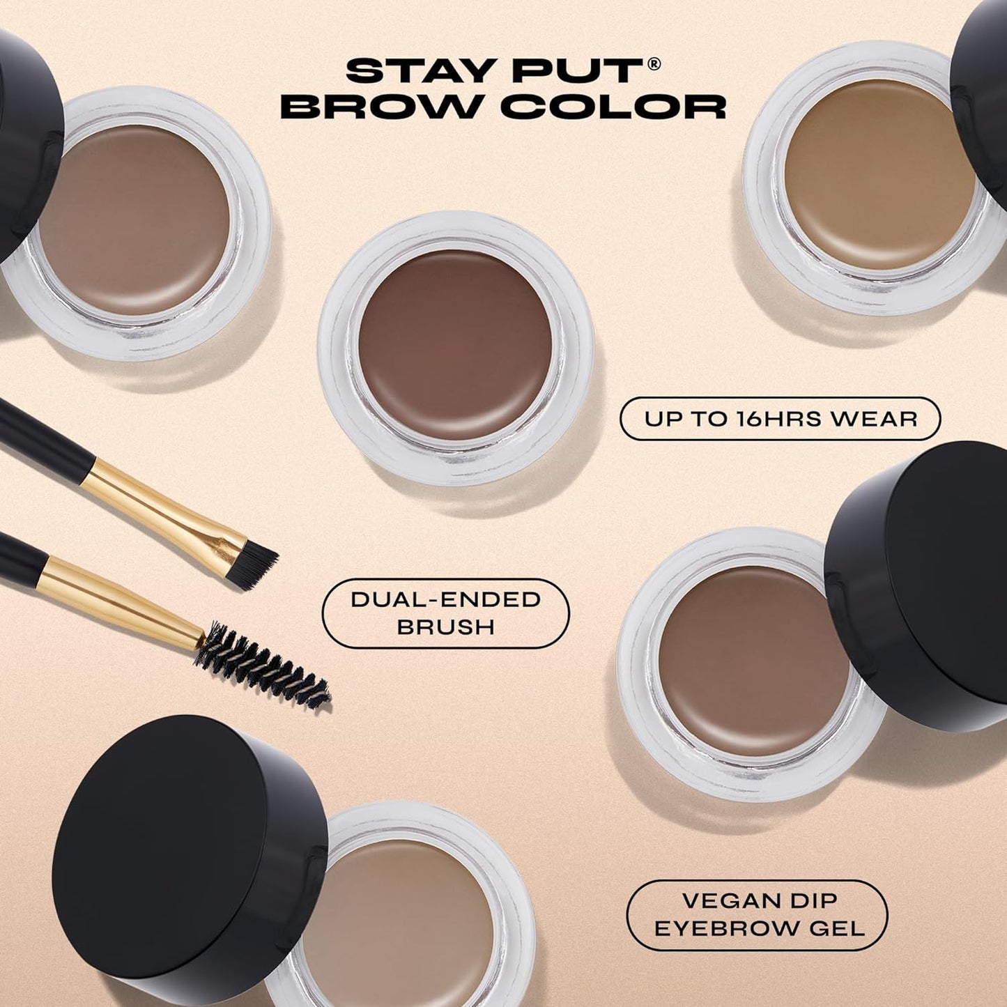 Milani Stay Put Brow Color - Natural Taupe (0.09 Ounce) Vegan, Cruelty-Free Eyebrow Color that Fills and Shapes Brows…