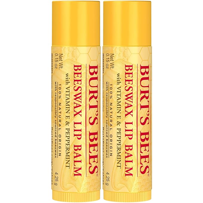 Burt's Bees Lip Balm - Original Beeswax, Lip Moisturizer With Responsibly Sourced Beeswax, Tint-Free, Natural Origin Conditioning Lip Treatment, 2 Tubes, 0.15 oz.