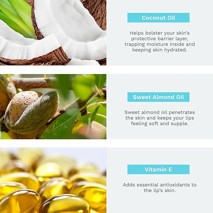 Rebels Refinery Mixed Lip Balm Trio - 100% Natural & Organic All-Day Moisture Care - Summer Citrus, Sour Blue Raspberry, Strawberry Mango Flavors