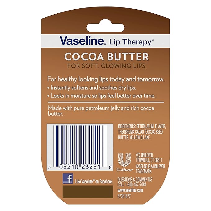 Vaseline Lip Therapy Bundle - Creme Brulee, Rosy Lips & Cocoa Butter, 0.25 Ounce (Pack of 3)