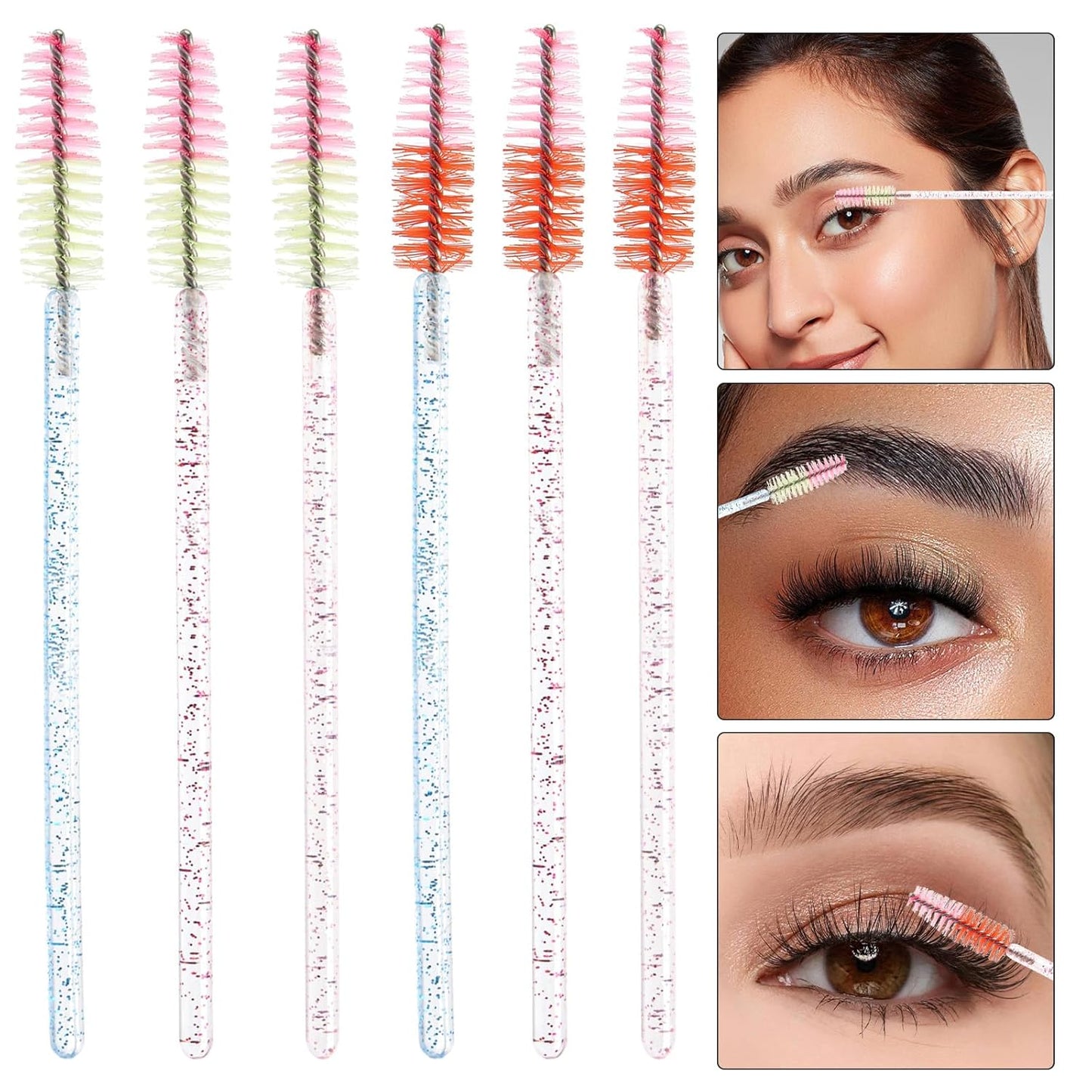 300PCS Disposable Mascara Wands Spoolie Brush Crystal Eyebrow Brushes Eyelash Extension Applicator Makeup Kits