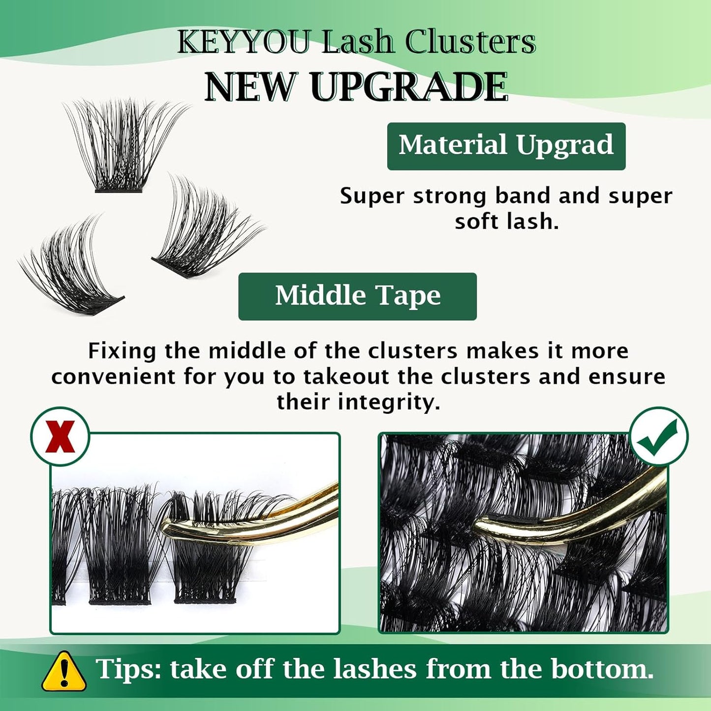 Lash Clusters 96pcs Individual Lashes Y04 D Curl 16mm Eyelash Clusters KEYYOU Volume Wispy Lash Extension Soft&Comfortable Easy DIY at Home(Y04,D-16mm)