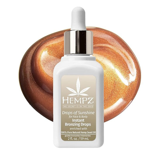 Hempz Instant Bronzing Drops, Face and Body Bronzer, Drops of Sunshine, 2 oz.
