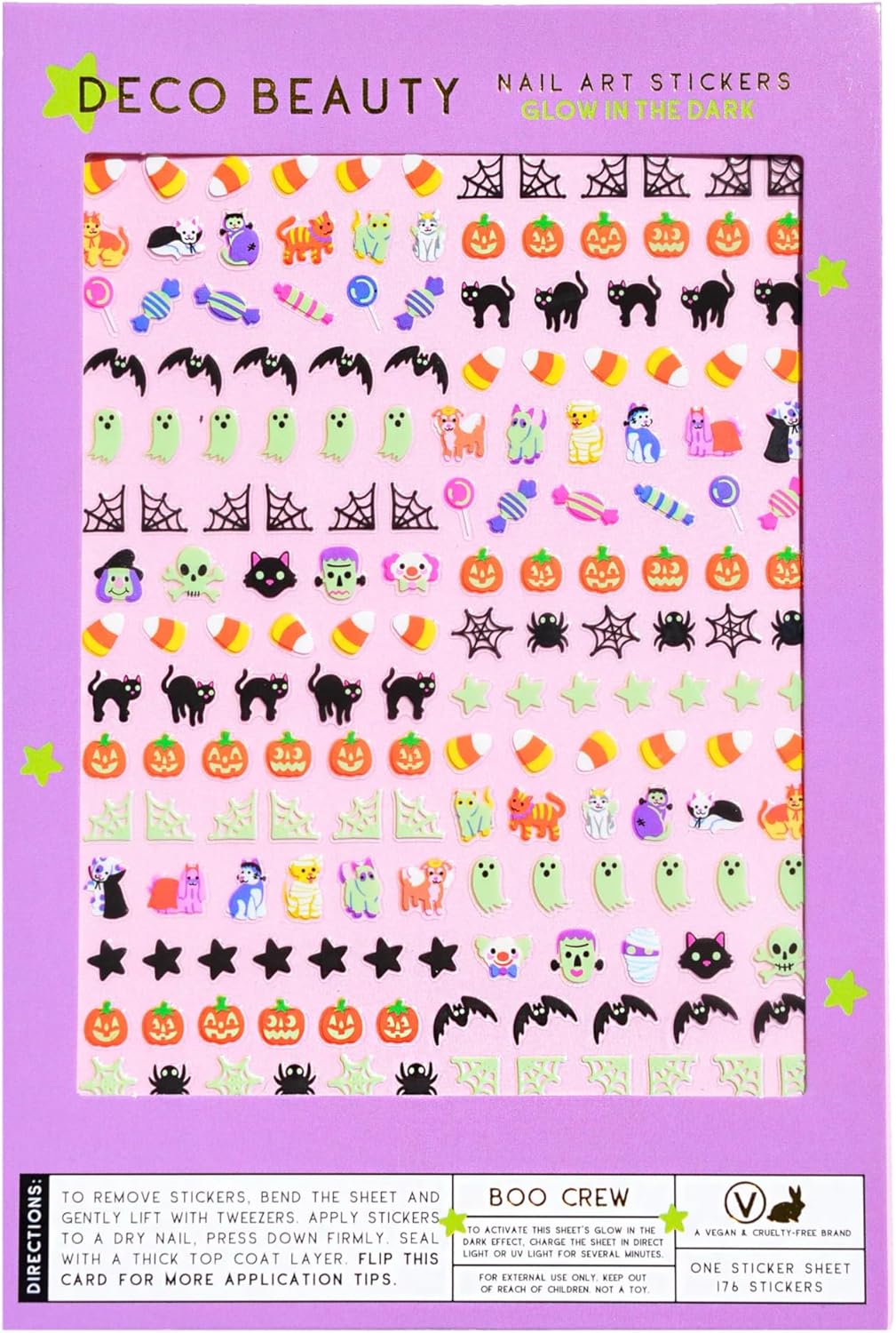 Boo Crew Nail Stickers - Lightweight & Easy-to-Apply Nail Art with Trendy Designs - Durable & Long-Lasting Nail Stickers for Women, Ideal for DIY Manicures & Salon-Quality Nails