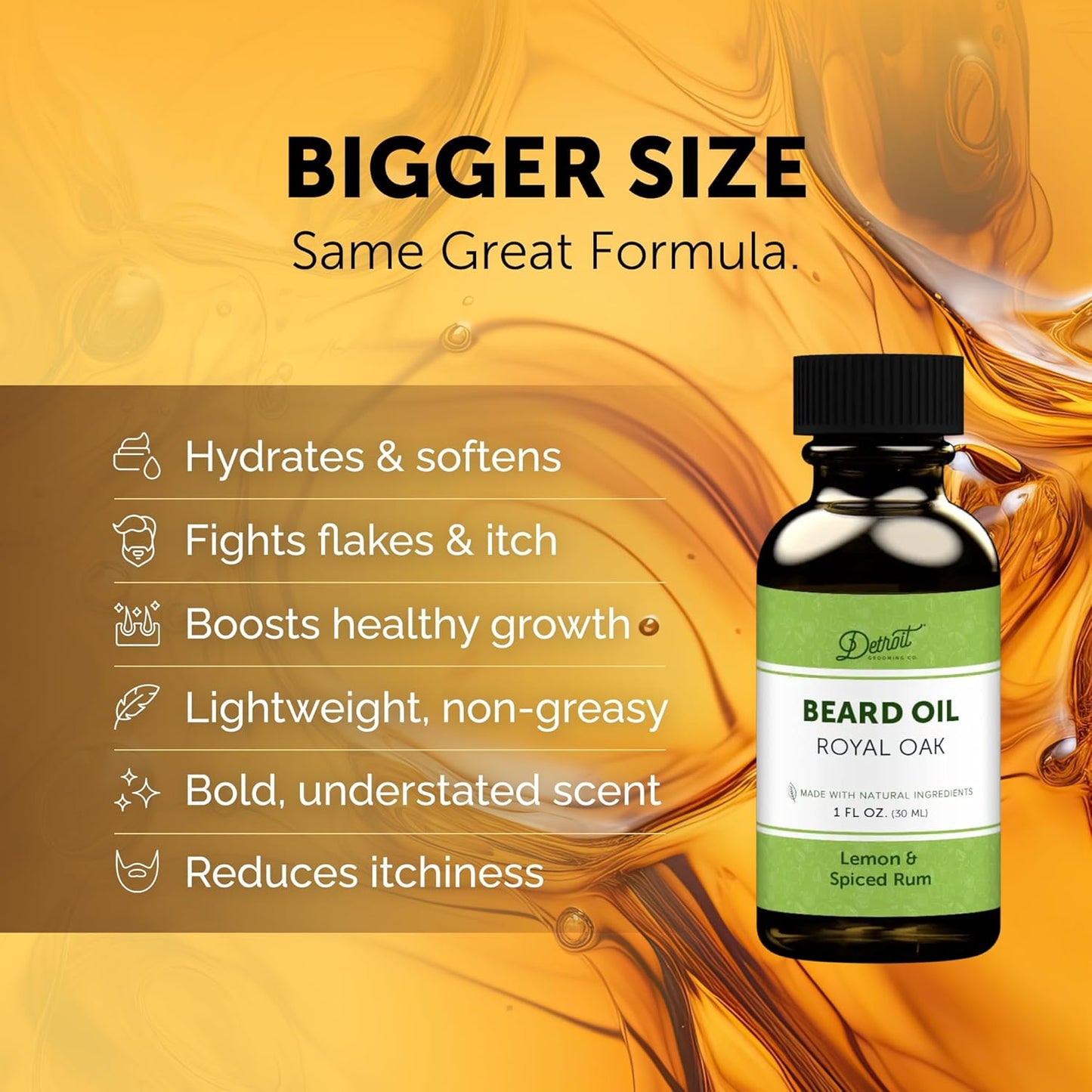 Detroit Grooming Beard Oil | Hydrating & Nourishing Formula • Royal Oak Scent (2 oz)