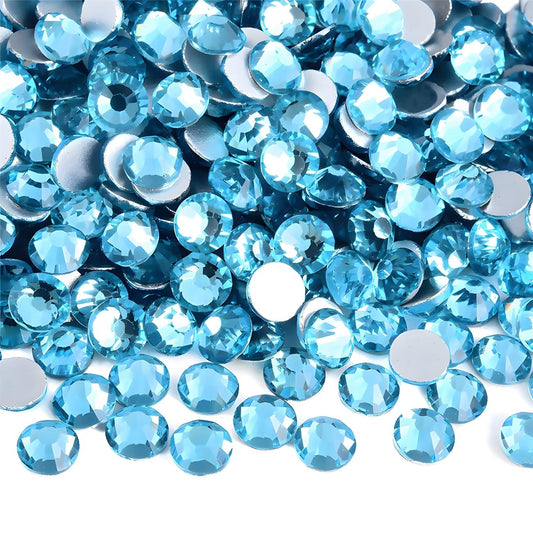 Flatback Rhinestones Round Gems for Nails Art and Crafts 4000Pcs SS12 3mm Glitter Crystals Stone DIY Bags Clothes Shoes (Crystal Blue)