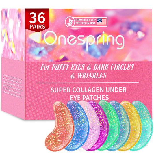 Eye Masks (36 Pairs) - Under Eye Patches for Relieves Dark Circles, Fine Lines and Puffiness, Revitalizing Eye Gel Pads - Ideal for Daily Skin Care & Gift Choice