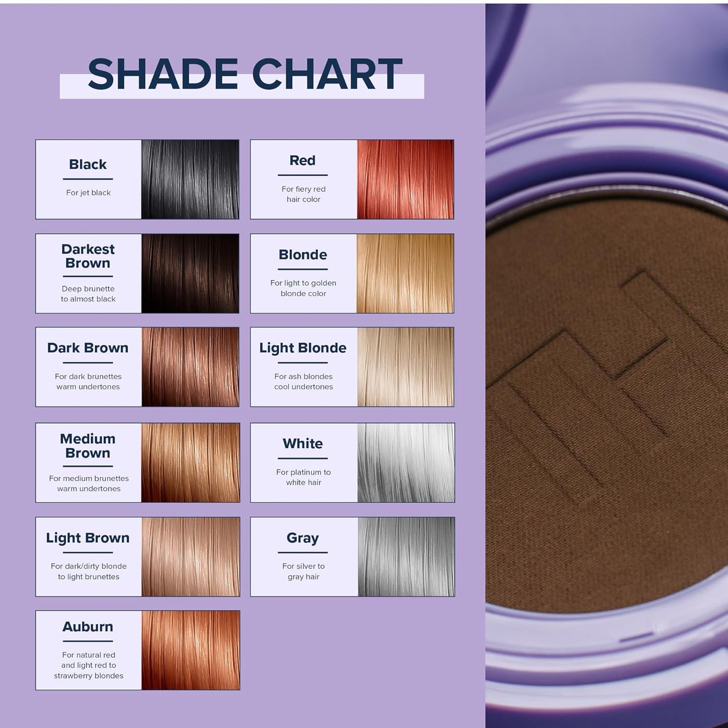 TRUHAIR Root & Scalp Cover Up Refill, Waterproof Pressed Powder for Gray Coverage, Bald Spots & Thinning Hair, Root Touch Up Color, 0.35 oz (Medium Brown)