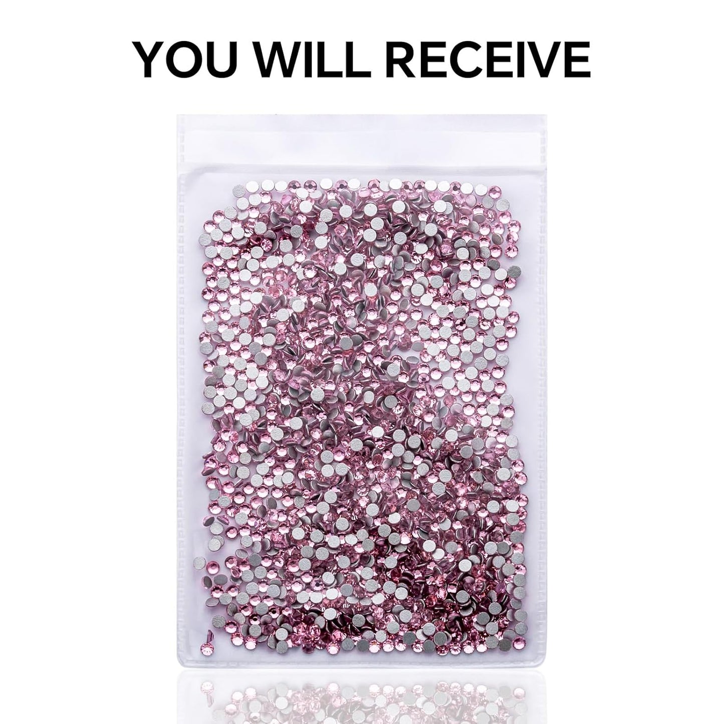 1440Pcs Light Pink Crystal Rhinestones,Glass Flatback Rhinestones Gemstones Small for Nail Face Makeup Art Crafts Clothes Decoration - (SS10,2.8mm,Light Pink)