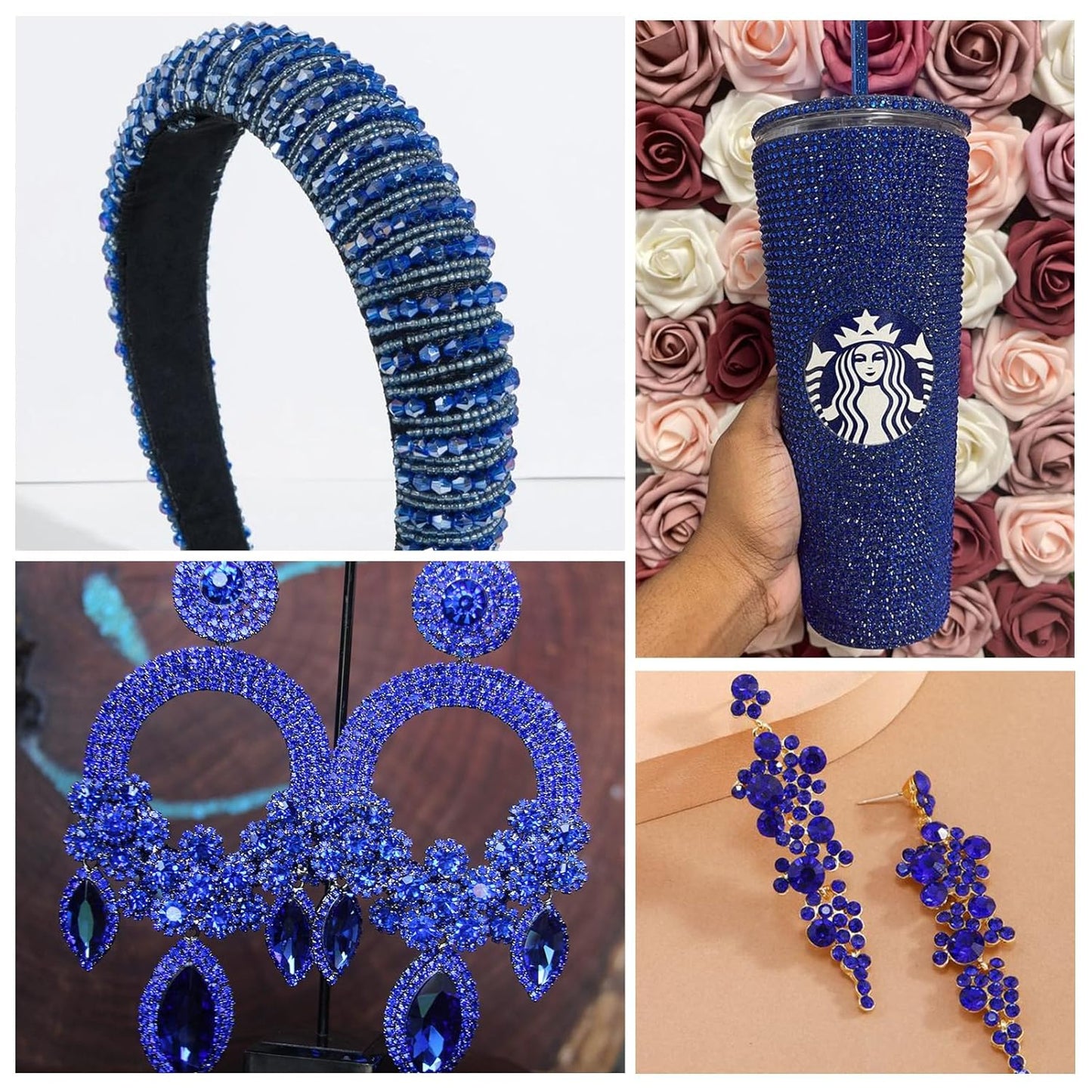 288Pcs Jet Ab Crystal Rhinestones,Glass Flatback Rhinestones Gemstones for Nail Face Makeup Art Crafts Clothes Decoration-(SS30,6.5mm,Jet Ab)