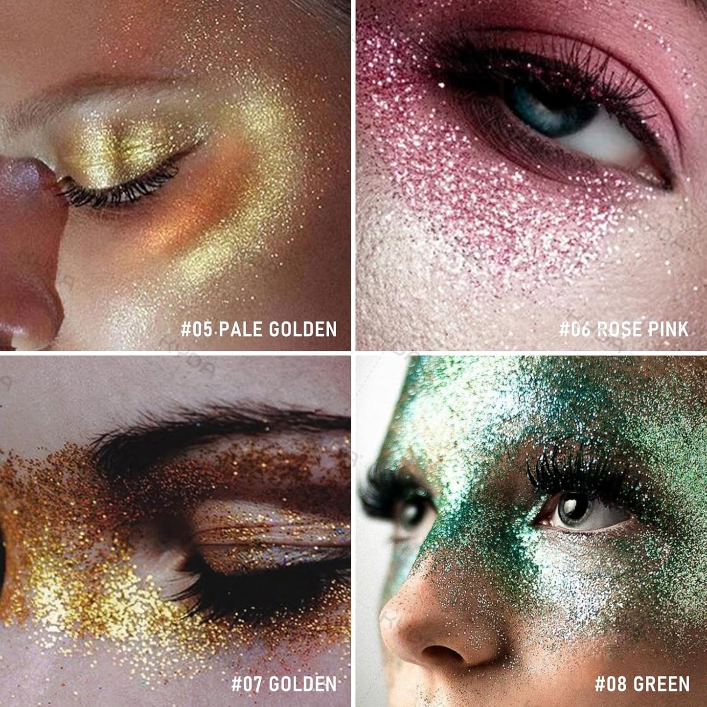 KYDA Highlighter Powder Spray, High Glossy Shimmer Sparkling Powder for Face and Body Glitter Makeup, Body Glitter Spray, Rose Red