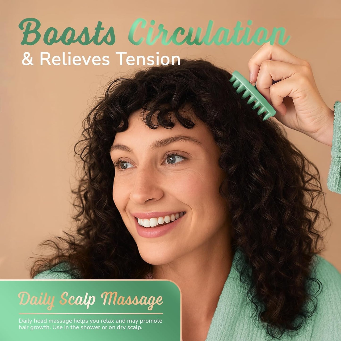 Silicone Scalp Scrubber - Massage Shampoo Brush, Soft Bristles for Hair Growth & Dandruff Removal - Ergonomic Design, Wet & Dry Use, Deep Cleansing Scalp Exfoliator for All Hair Types - Green