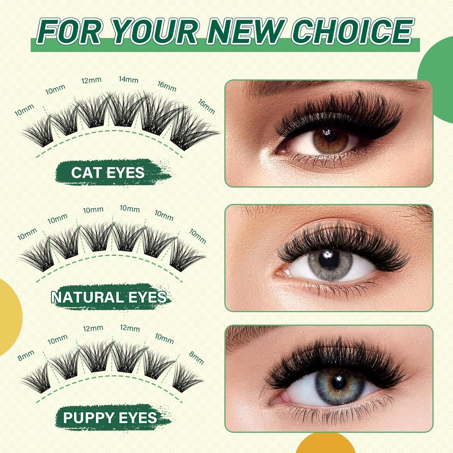 DIY Lash Extension Kit KEYYOU 144pcs Lash Clusters Eyelash Extension Kit with Mascara Brush Bond and Seal Lash Glue Remover Lash Applicators Lash Brush for DIY Lash Extensions (Y24 KIT)