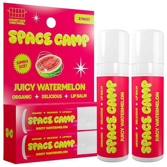 Wellness Jumbo Lip Balm - Juicy Watermelon Organic Flavored Balm (2 Pack)
