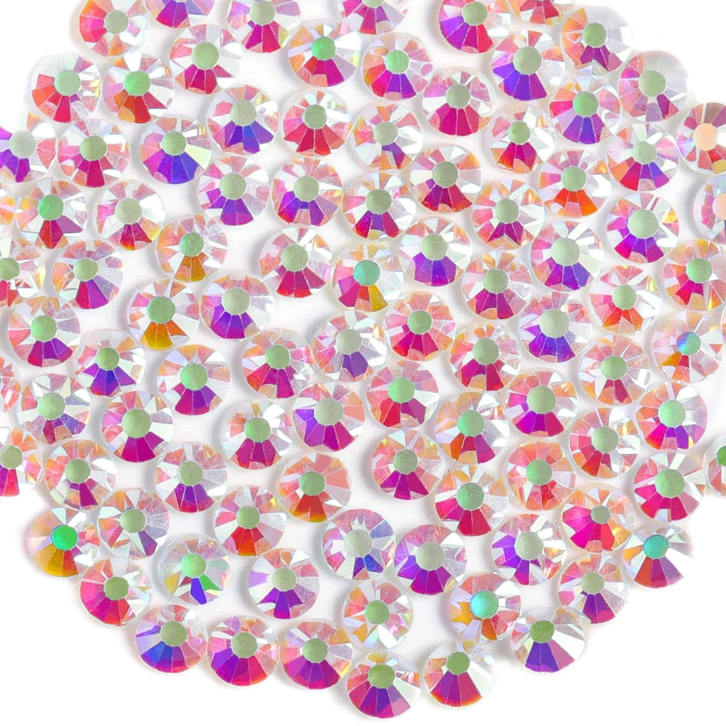 Beadsland 1440 Pieces Flat Back Crystal Rhinestones Round Gems, Transparent AB,SS20,4.6-4.8mm