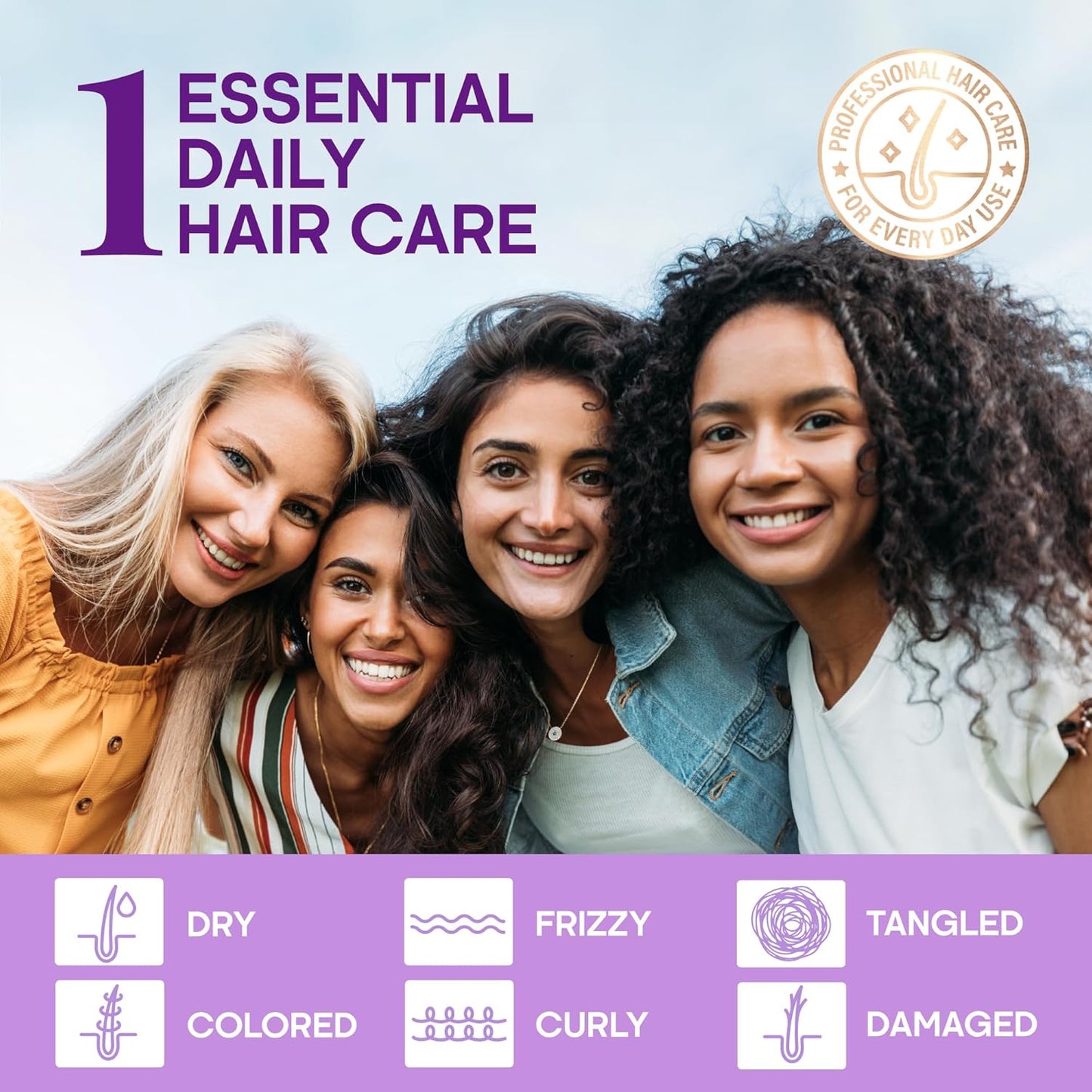 NUTRAHARMONY Hydrating Hair Serum – Keratin Hair Treatment for Dry, Frizzy, Damaged Hair – Biotin, Castor & Rosemary Oils – Anti‑Frizz, Heat Protectant & Split Ends Repair for Smooth, Shiny Hair, 5oz