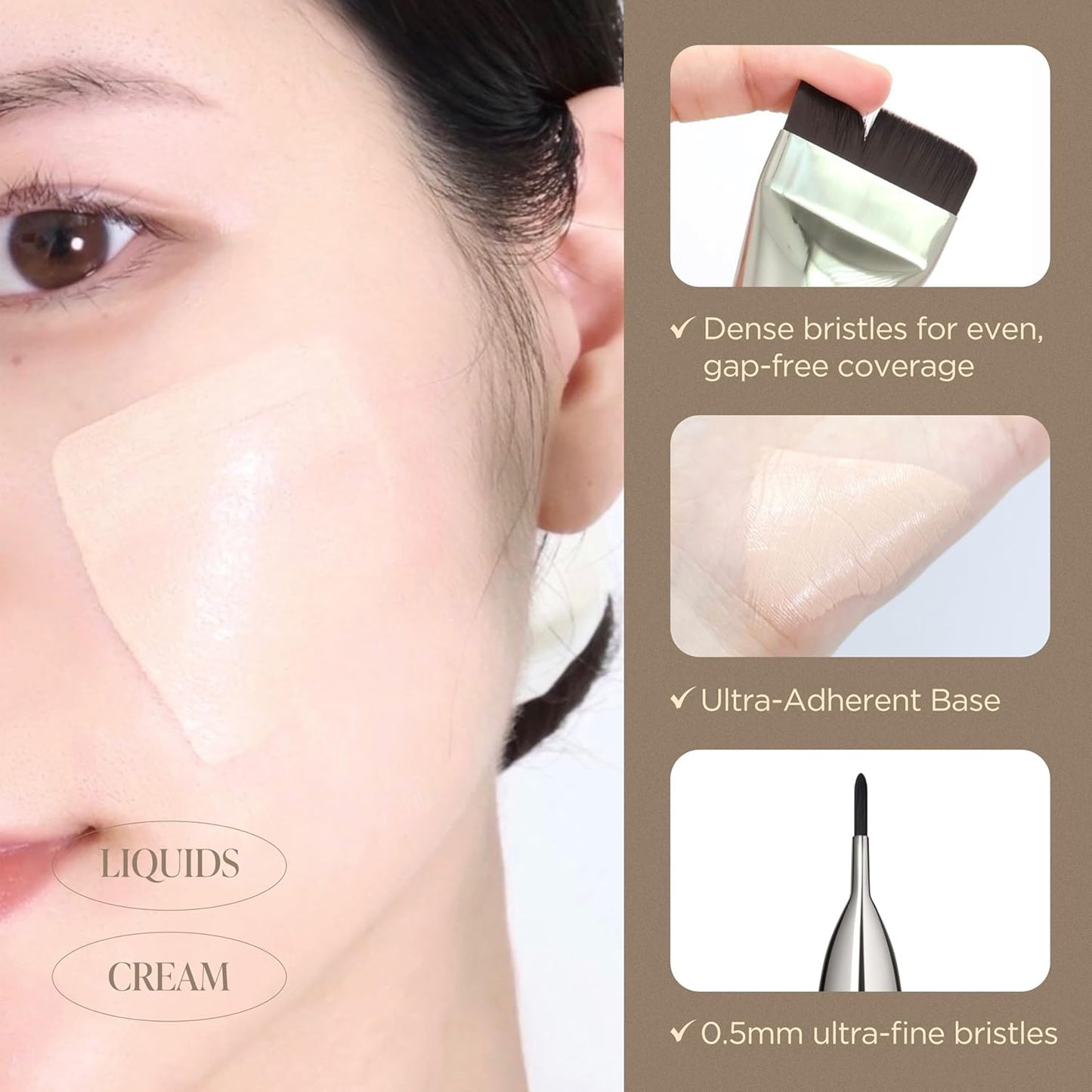 Korean Piccasso Brush FB11 Spatula Brush – Professional Foundation Brush for Liquid Makeup, Flat and Soft Bristles for Seamless Application, Ideal for Liquid Foundation and Cream Face Makeup