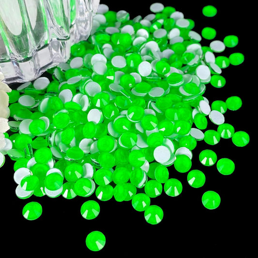 Flatback Glass Rhinestones,Bedazzler Gems 288pcs Non Hotfix Crystal Rhinestones for Nail Charms Crafts Clothes Tumblers,Green Neon,SS30