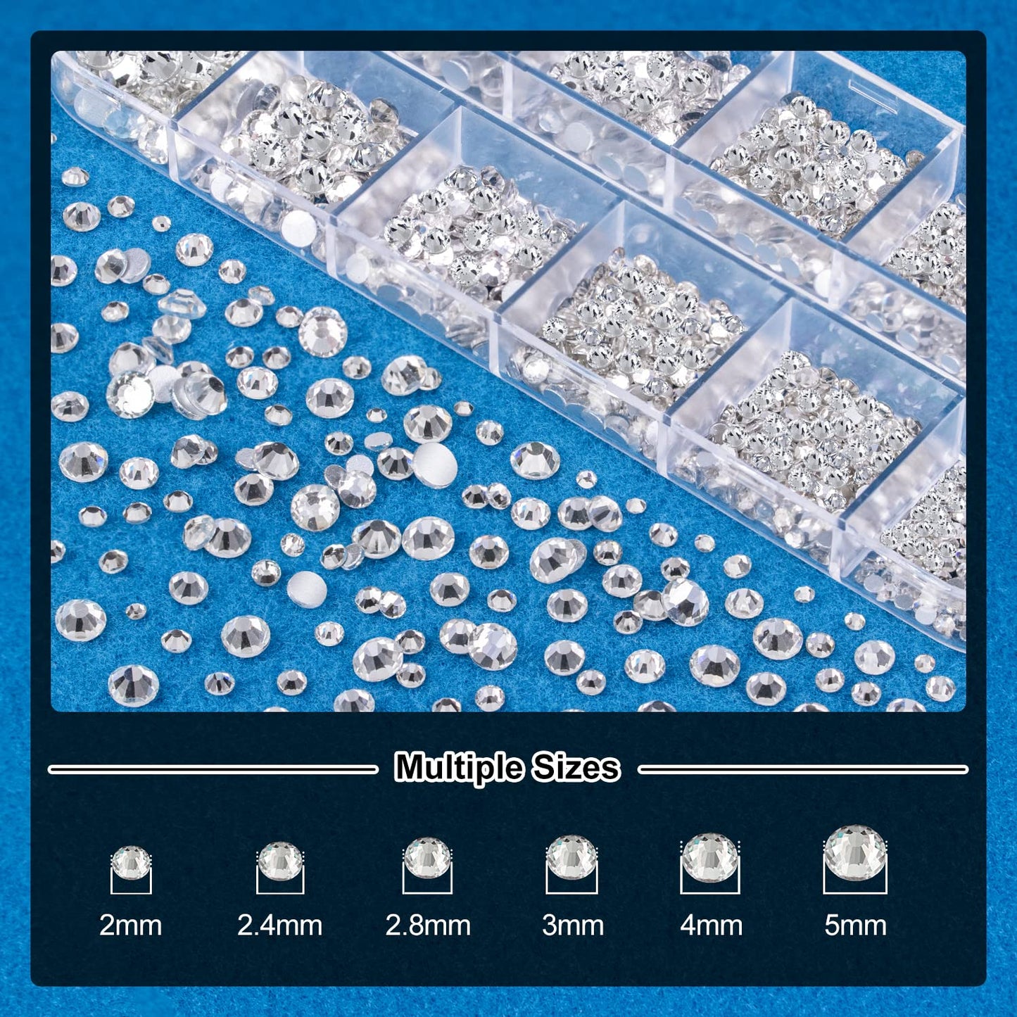 Nail Art Rhinestone Glue Gel&2 Boxes Flatback Gems Kit, 1 Tube of 15ml Rhinestone Gel Glue(UV/LED Needed)+Colorful Gems+Flat-Back Round Glass Crystal Clear Gemstones with Pickup Tools