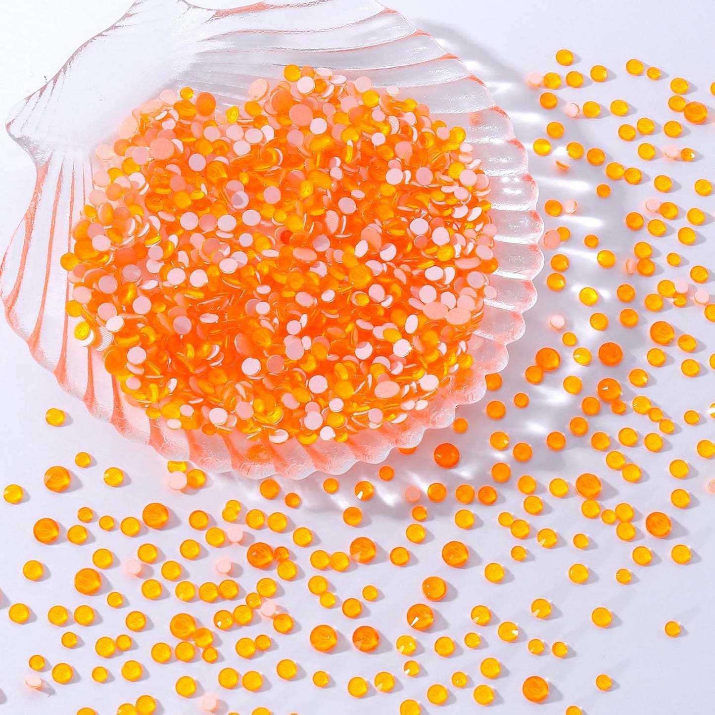 Neon Orange Flatback Rhinestones, Glass Rhinestones for Nail Art and Craft, Glue Fix, Loose Crystal Gemstones(Neon Orange, SS10, 1440pcs, 2.7-2.8mm)