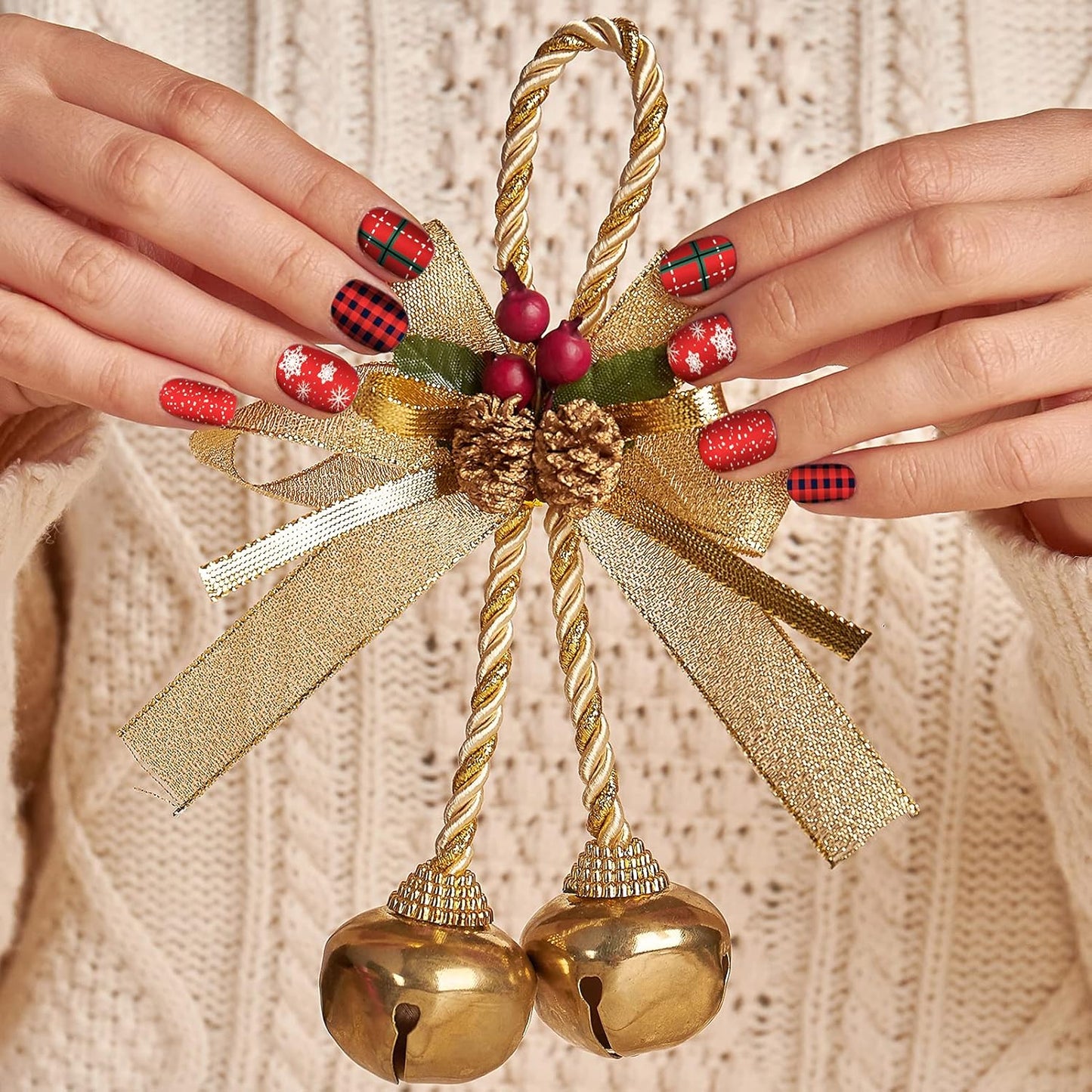 TailaiMei 14 Sheets Christmas Nail Wraps Stickers Nail Polish Strips Self-Adhesive Full Wraps with 2 pcs Nail Files for DIY Nail Art Decals (Celebrate Style)