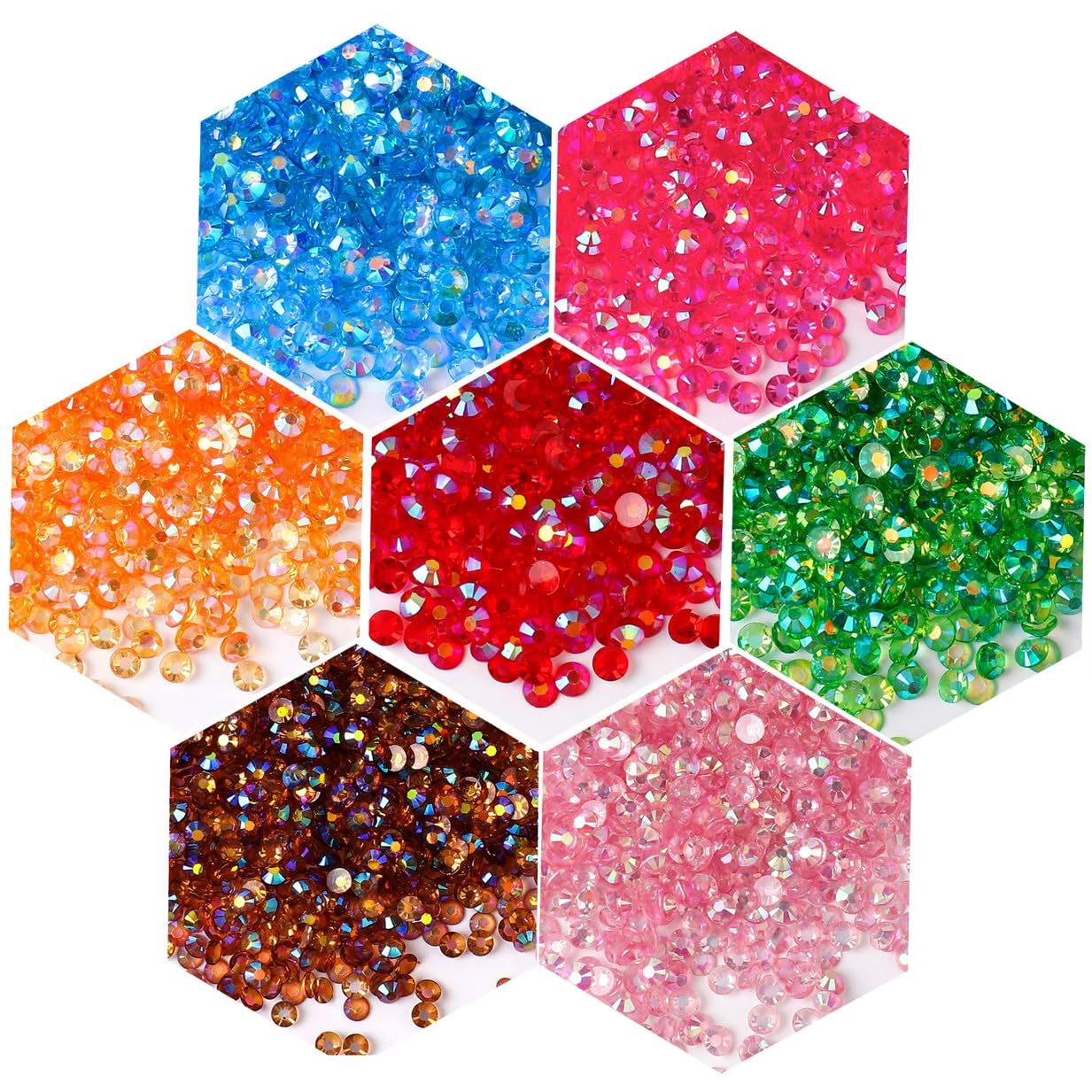 3000 Pieces SS6 2mm Flatback Rhinestones AB Clear Round Gems Crystals for Nail Art DIY Crafts Clothes Shoes Bags （Transparent Dark Green AB）