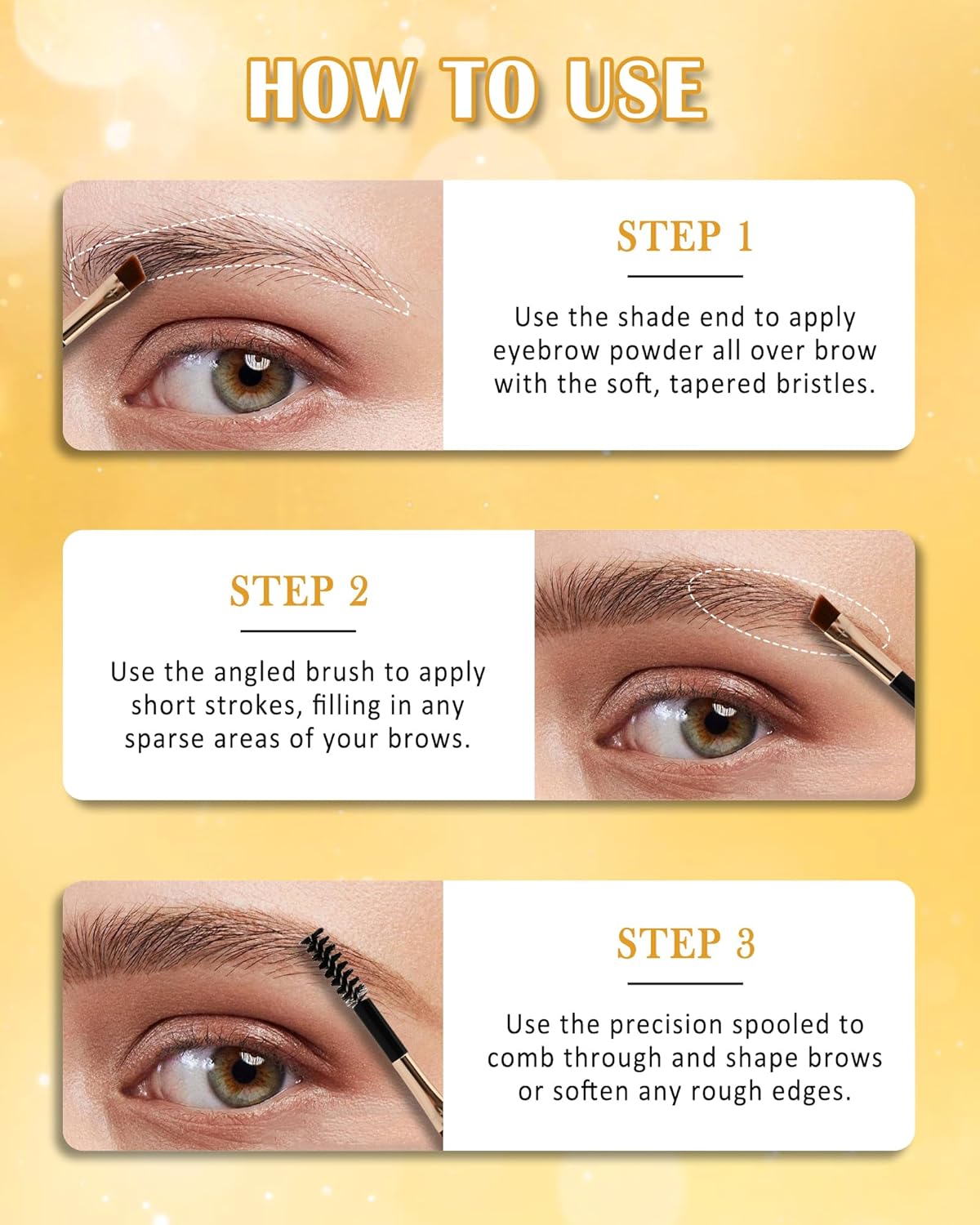 Eyebrow Powder Kit-2 Colors Eye Brow Tinting Powder Palette Long-Lasting Waterproof, Light Dark Grey Brown Brow Filler Product, Mother's Day Makeup Gift for Women Girl, with Mirror Brow Brush-Set 01