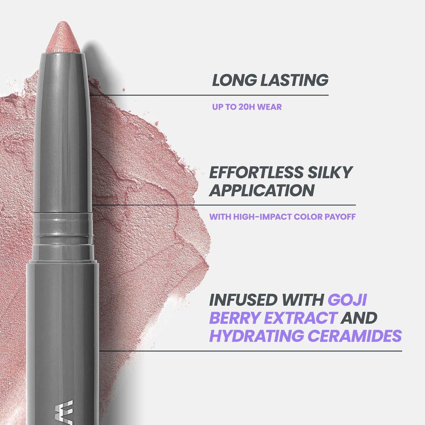 Wonderskin IYKYK Eyeshadow Stick - Longwear Eye Shadow Sticks, Budge-Proof & Waterproof Shimmer Eyeshadow Stick with Built-in Sharpener (Pink Quartz)