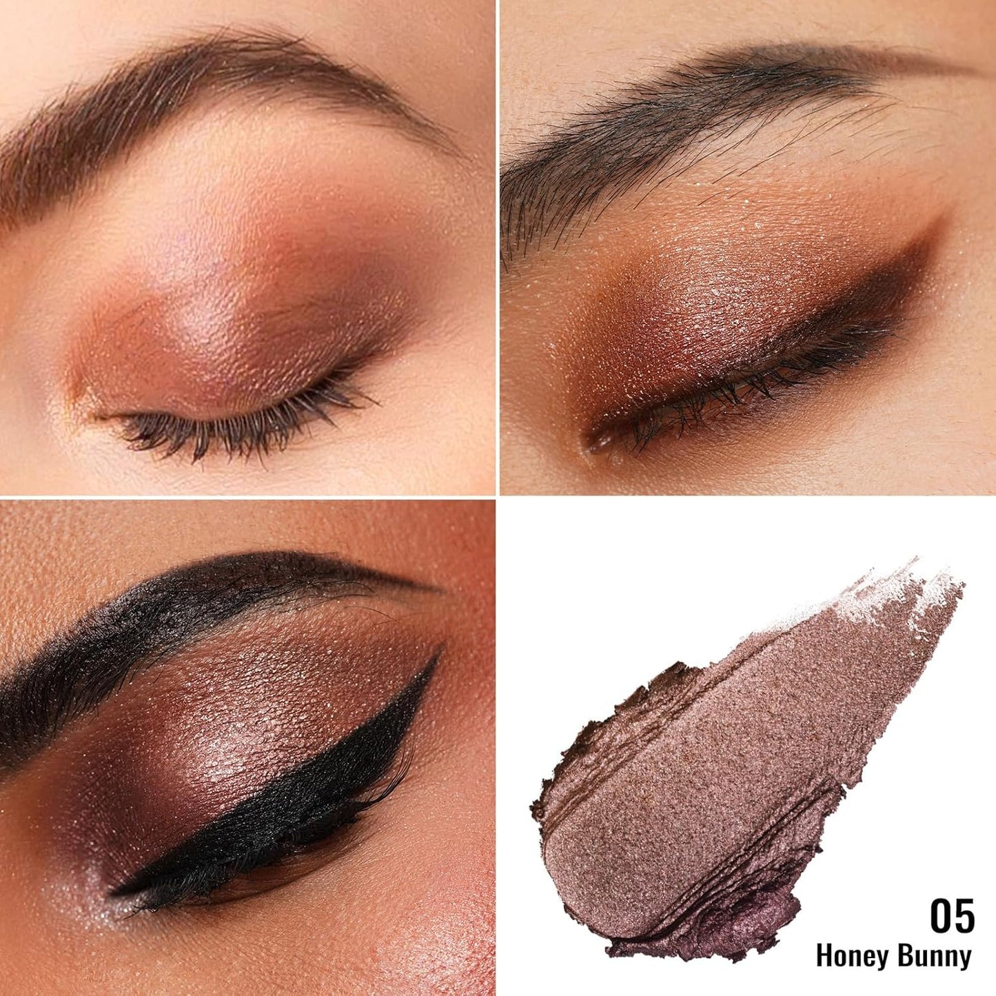 Oulac Brown Cream Eyeshadow also for Highlighter Large Capacity Highly Pigmented Eye Shadow Waterproof &Long Lasting with Moisturizing Formula 05