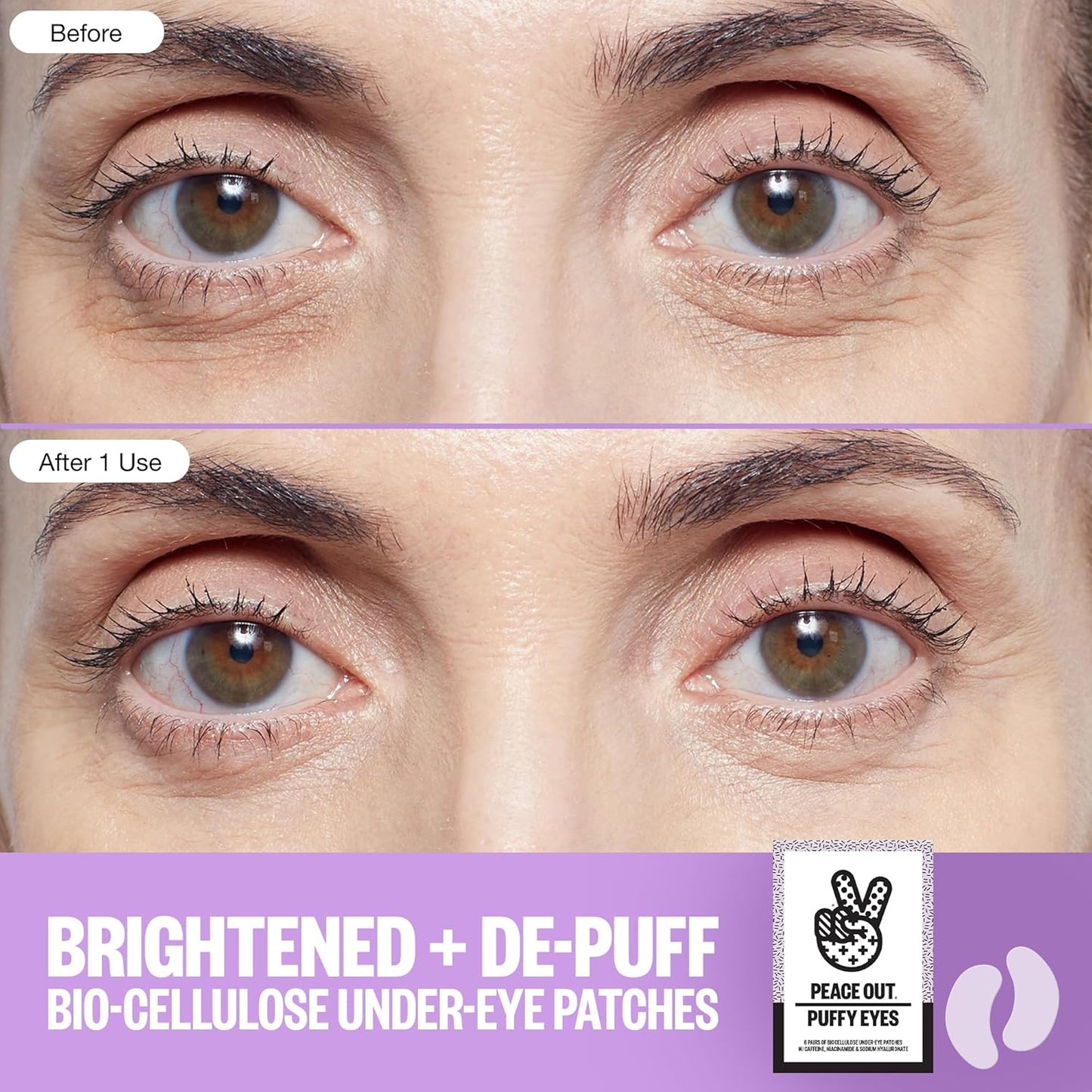 PEACE OUT Skincare Puffy Under-Eye Patches 6x pairs