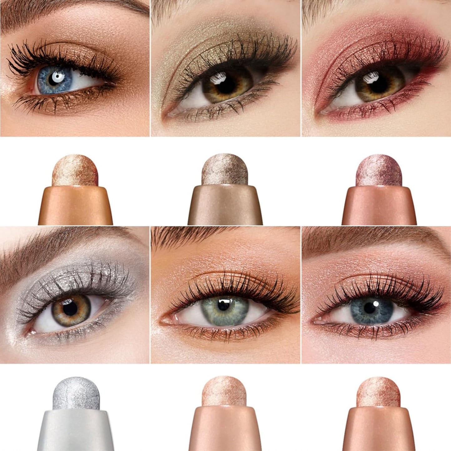 Jolilab Eyeshadow Stick Set, 4 Colors Matte Professional Bright-Colored Contouring and Highlight Eyeshadow Stick, Cream Eyeshadow Waterproof Long Lasting High Pigmented Eye Shadow. (4, 08+10+11+12)