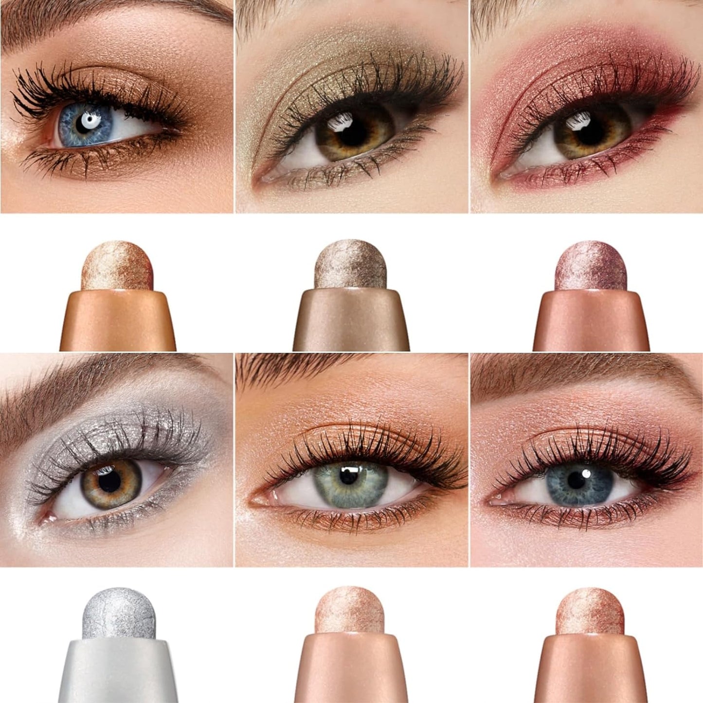 Jolilab Eyeshadow Stick Set, 8 Colors Matte Professional Bright-Colored Contouring and Highlight Eyeshadow Stick, Cream Waterproof Long Lasting High Pigmented Eye Shadow (2, 08+10)