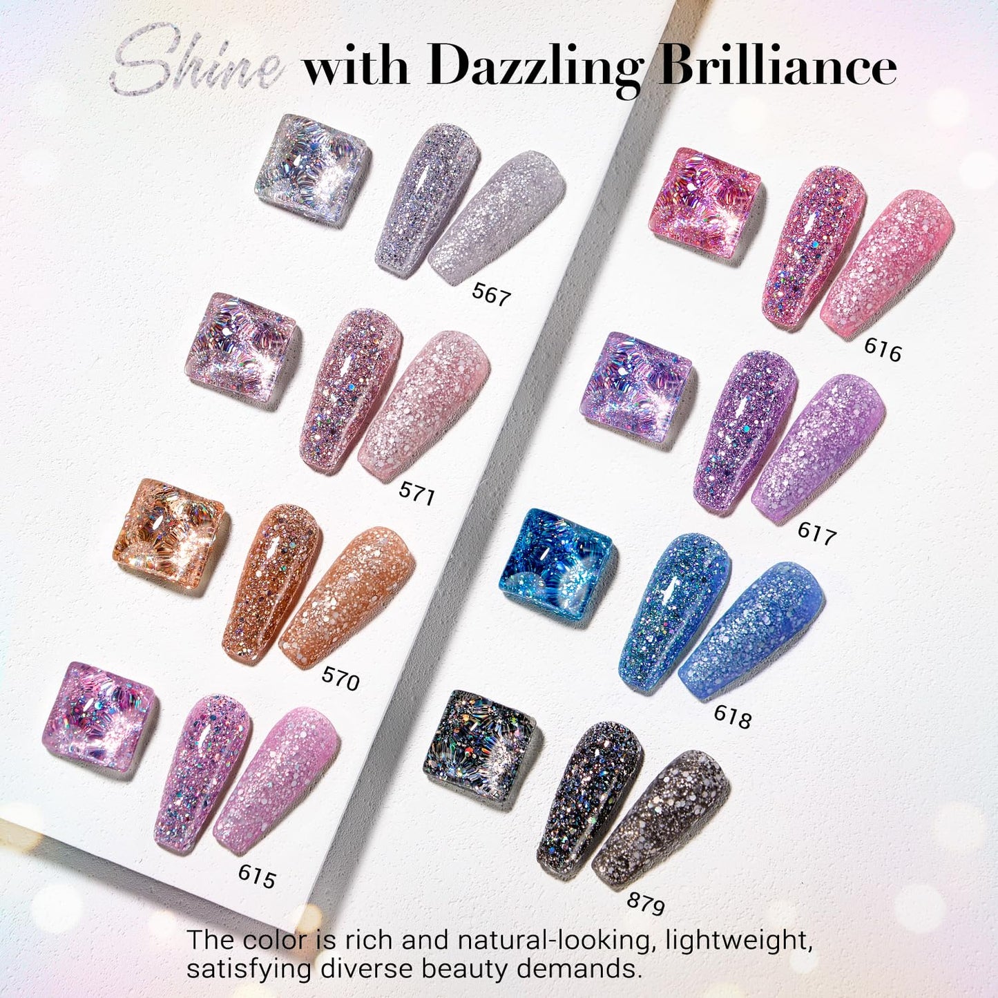 AZUREBEAUTY Dip Nails Powder Starter Kit, Silver Pink Blue Purple Black Shiny Chrome Platinum 8 All Season Colors with Nail Sticks, Base Glossy/Matte Top Coat Activator Liquid Set Manicure Art 30 PCS