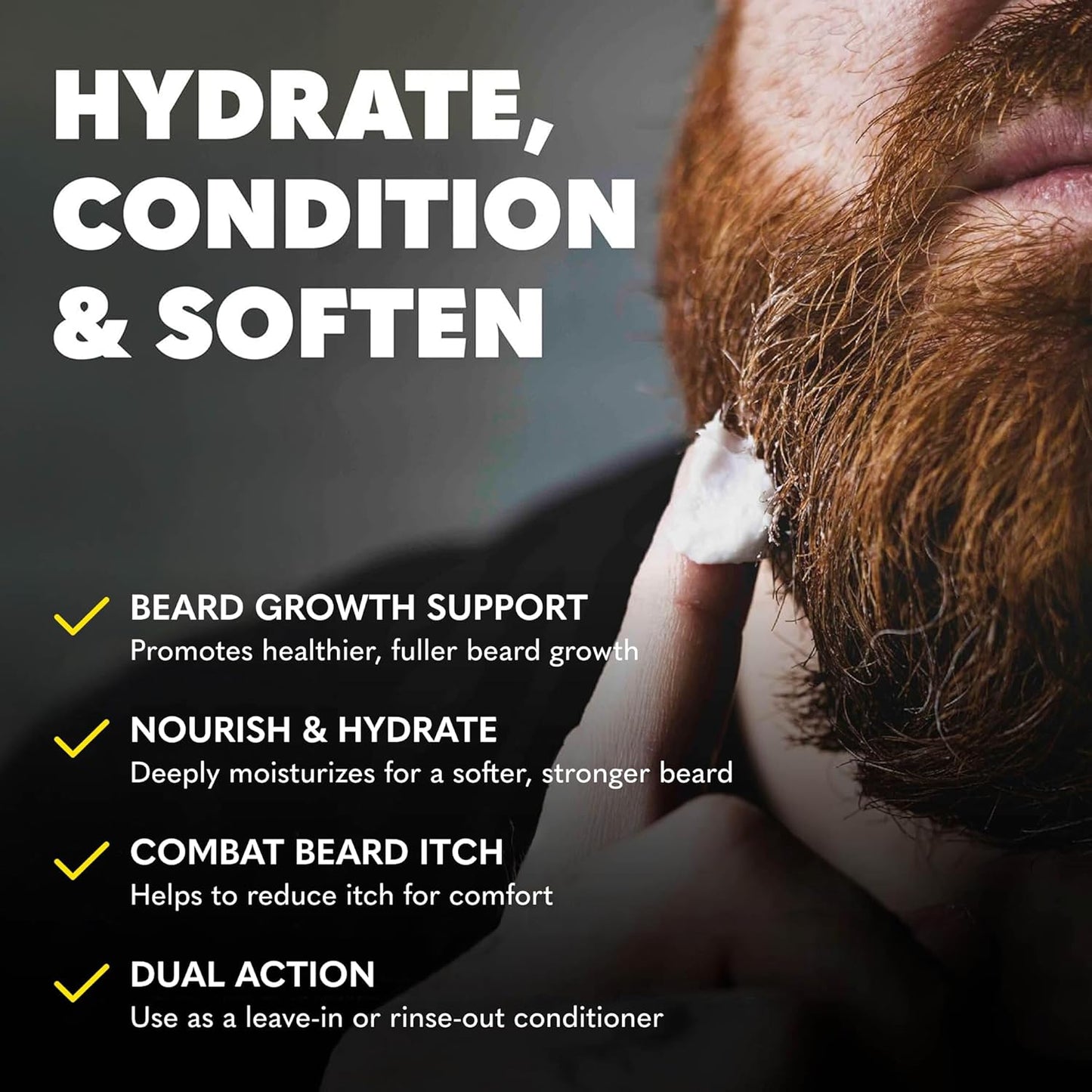 The Beard Club Thickening Leave-In Beard Conditioner for Men – Sandalwood & Ginger Cream – Hydrating Moisturizer, Softener & Lotion – Nourishes, Strengthens & Provides Itch Relief – 4oz