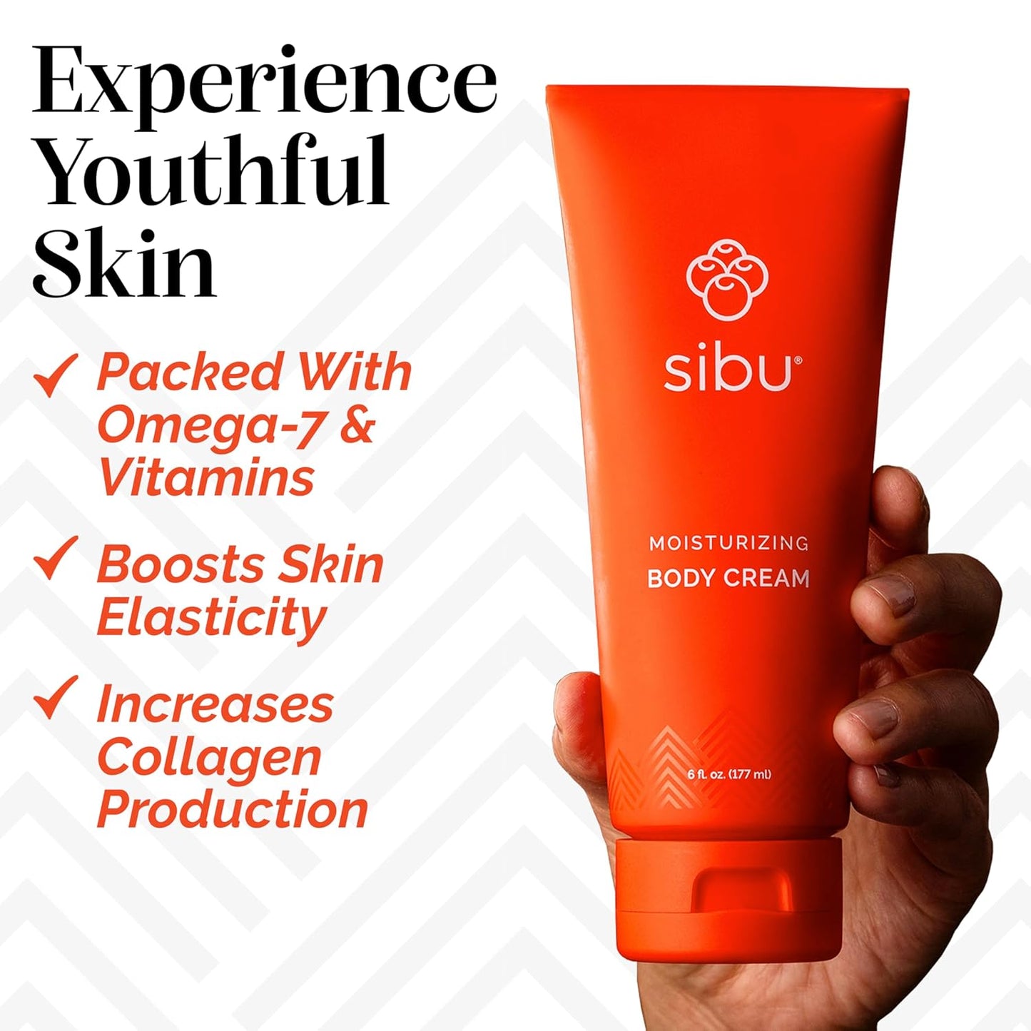 sibu Moisturizing Body Cream, Lotion Made From Premium Himlayan Sea Buckthorn (6oz, 3-pack) – Lightweight & Hydrating Moisturizer That Protects & Repairs Skin