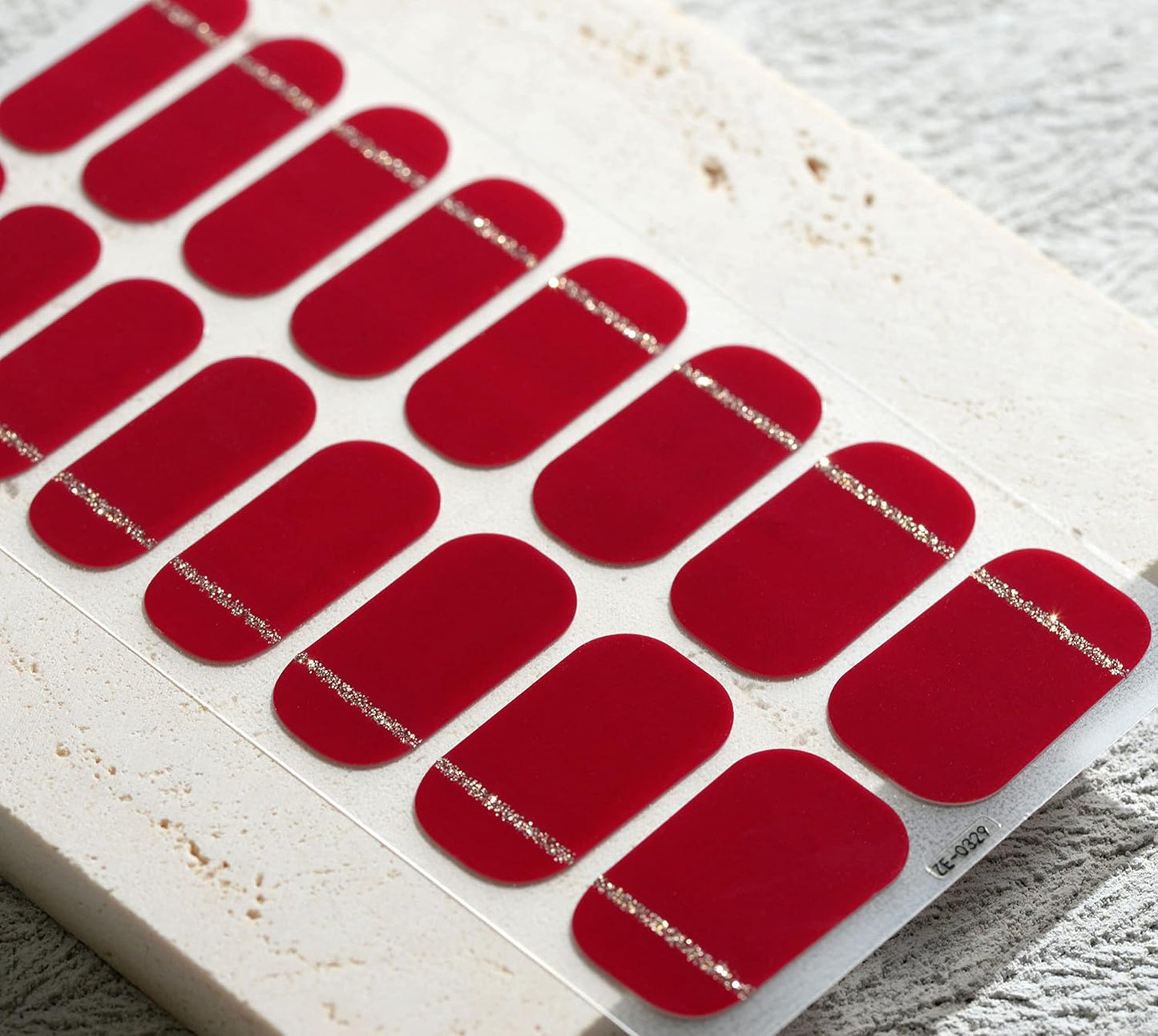 Nail Polish Strips, 32PCS Salon Quality Wraps, Long Lasting Gel Nail Stickers for Women Easy Apply& Remove (Tasting Wine Red)