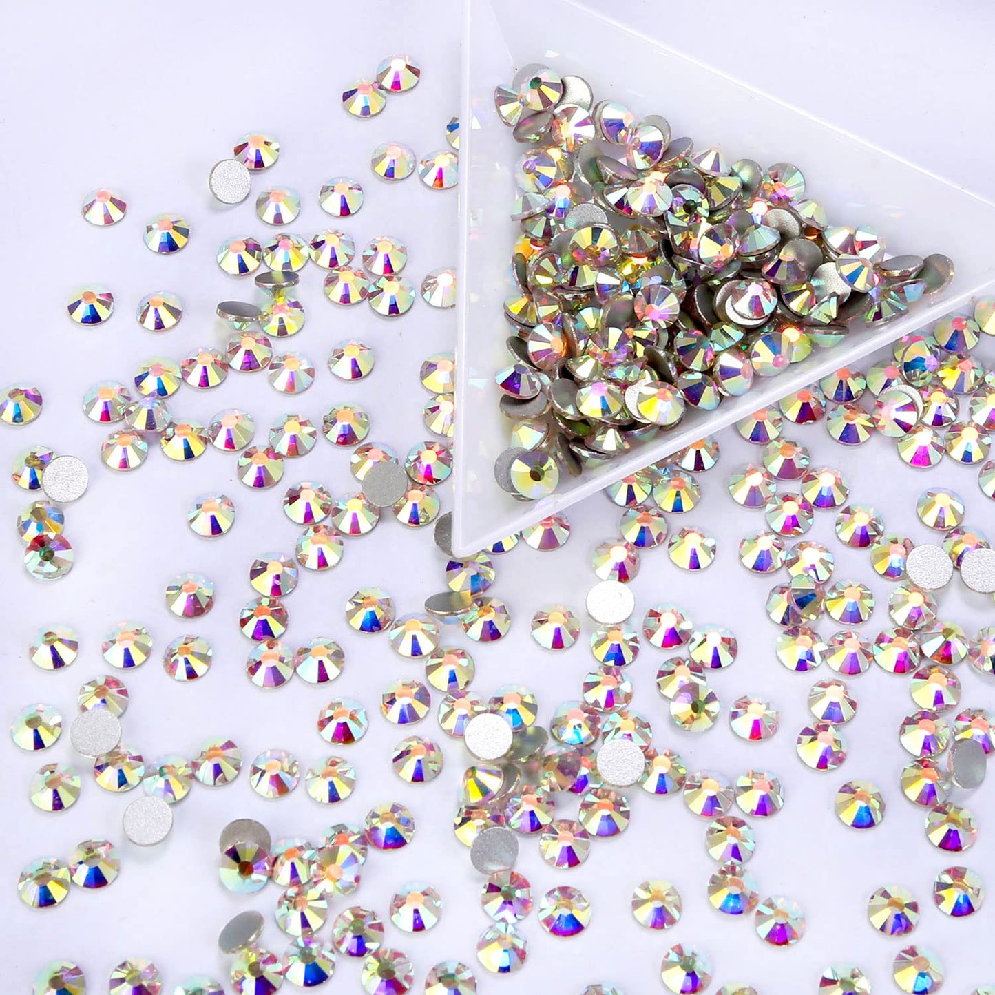 288Pcs Crystal Ab Crystal Rhinestones,Glass Flatback Rhinestones Gemstones for Nail Face Makeup Art Crafts Clothes Decoration-(SS30,6.5mm,Crystal Ab)