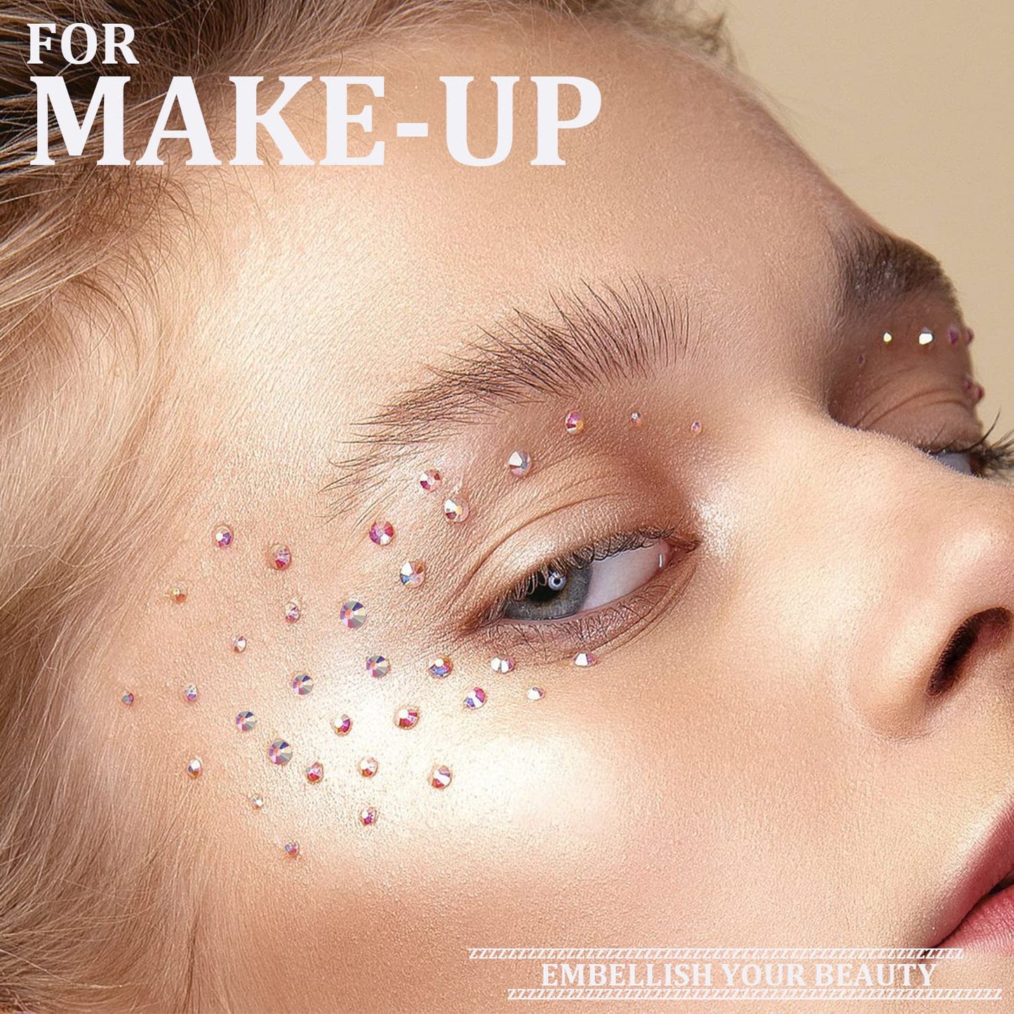 One Pack 2000 Pcs of Flatback Round AB Crystal Rhinestones 6 Sizes (1.5-6 mm) with Nail Art Rhinestone Picker Pencil and Tweezer for DIY and Salon Use