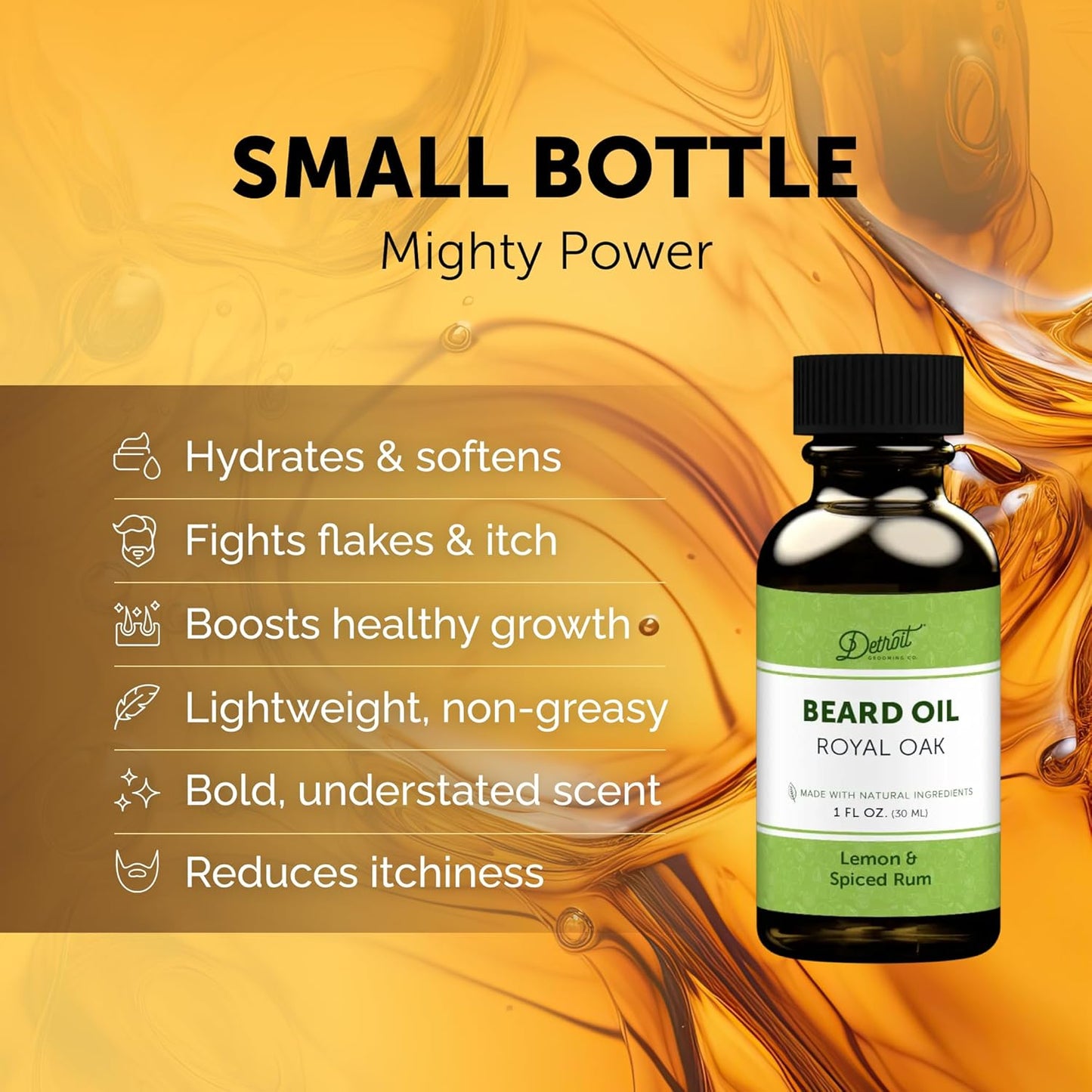 Detroit Grooming Beard Oil | Hydrating & Nourishing Formula • Royal Oak Scent (1 oz)