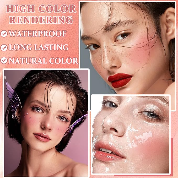 Liquid Blush Cream Blush Soft Matte Blush Liquid Stick for Cheeks Natural Cream Blush Makeup Dewy Face Blush Cosmetics - 02 Pink