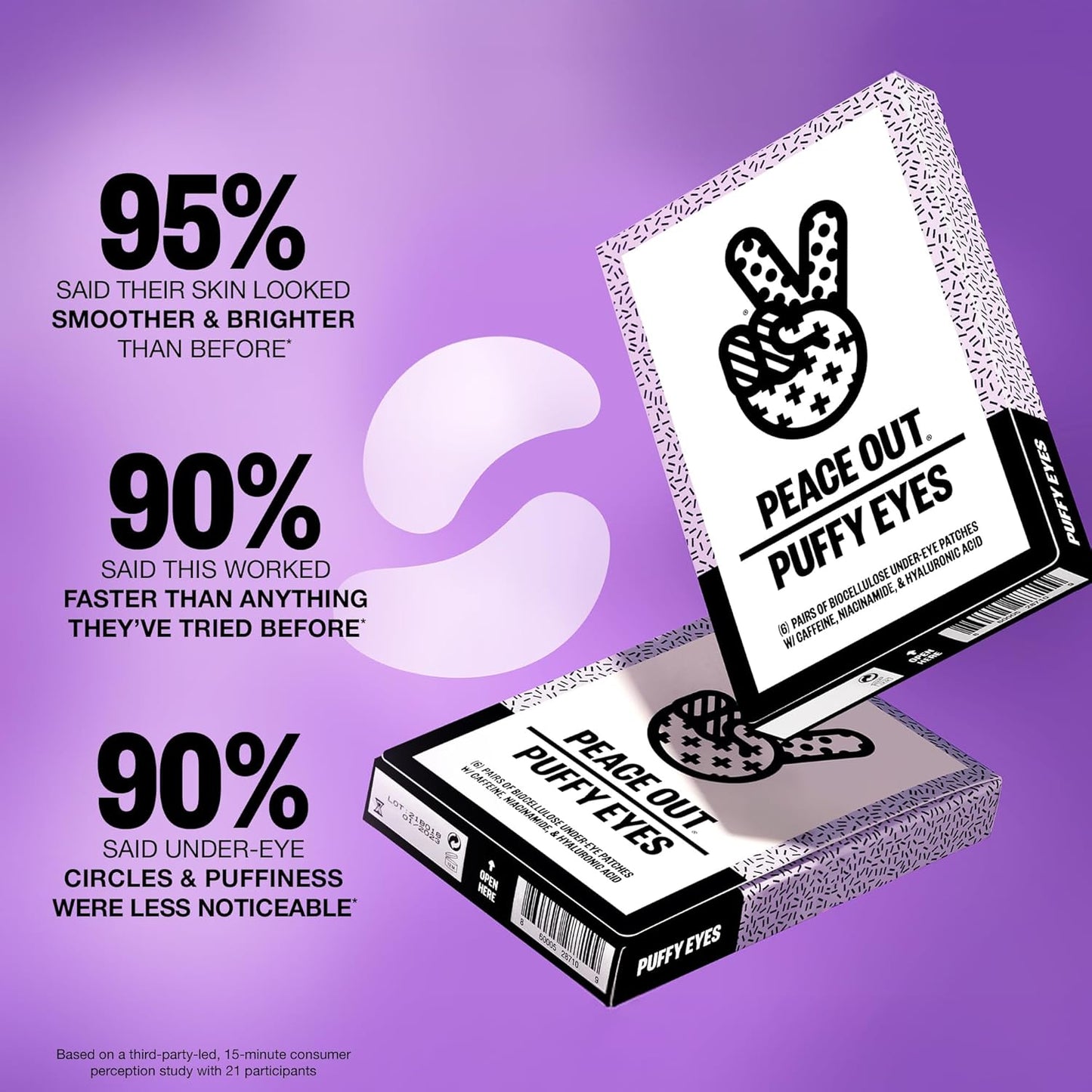 PEACE OUT Skincare Puffy Under-Eye Patches 6x pairs