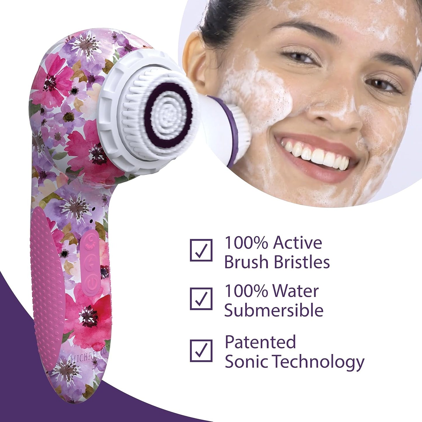 Michael Todd Beauty - Soniclear Elite - Facial Cleansing Brush System - 6-Speeds - Face Cleansing Brush & Exfoliating Body Scrubber