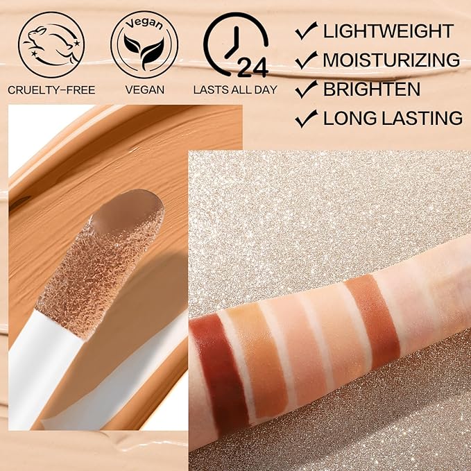 UCANBE Halo Glow Liquid Filter, Face Complexion Booster For Radiant Skin All Day Longwear, Soft-Focus Look Sodium Hyaluronate Vegan & Cruelty-Free - 0.91OZ Light Tan
