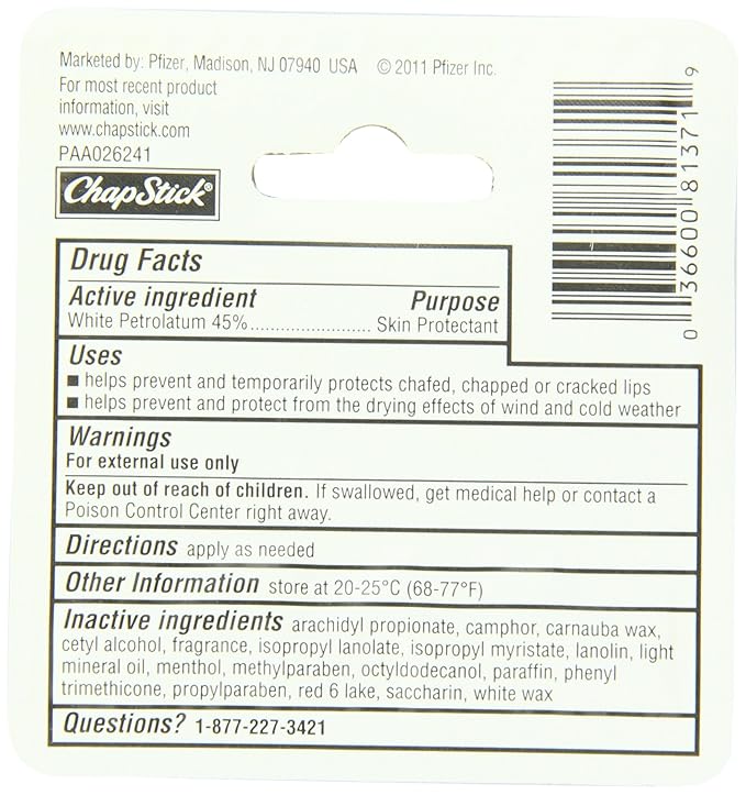 ChapStick Classic (24 Blister Packs of 1 Stick, 24 Total Sticks, Cherry Flavor) Skin Protectant Flavored Lip Balm Tube, 0.15 Ounce Each,24 Count (Pack of 1)