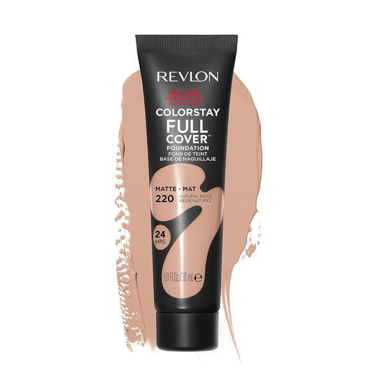 Revlon Liquid Foundation, ColorStay Face Makeup for Normal and Dry Skin, Longwear Full Coverage with Matte Finish, Oil Free, Natural Beige, 1.0 Fl Oz