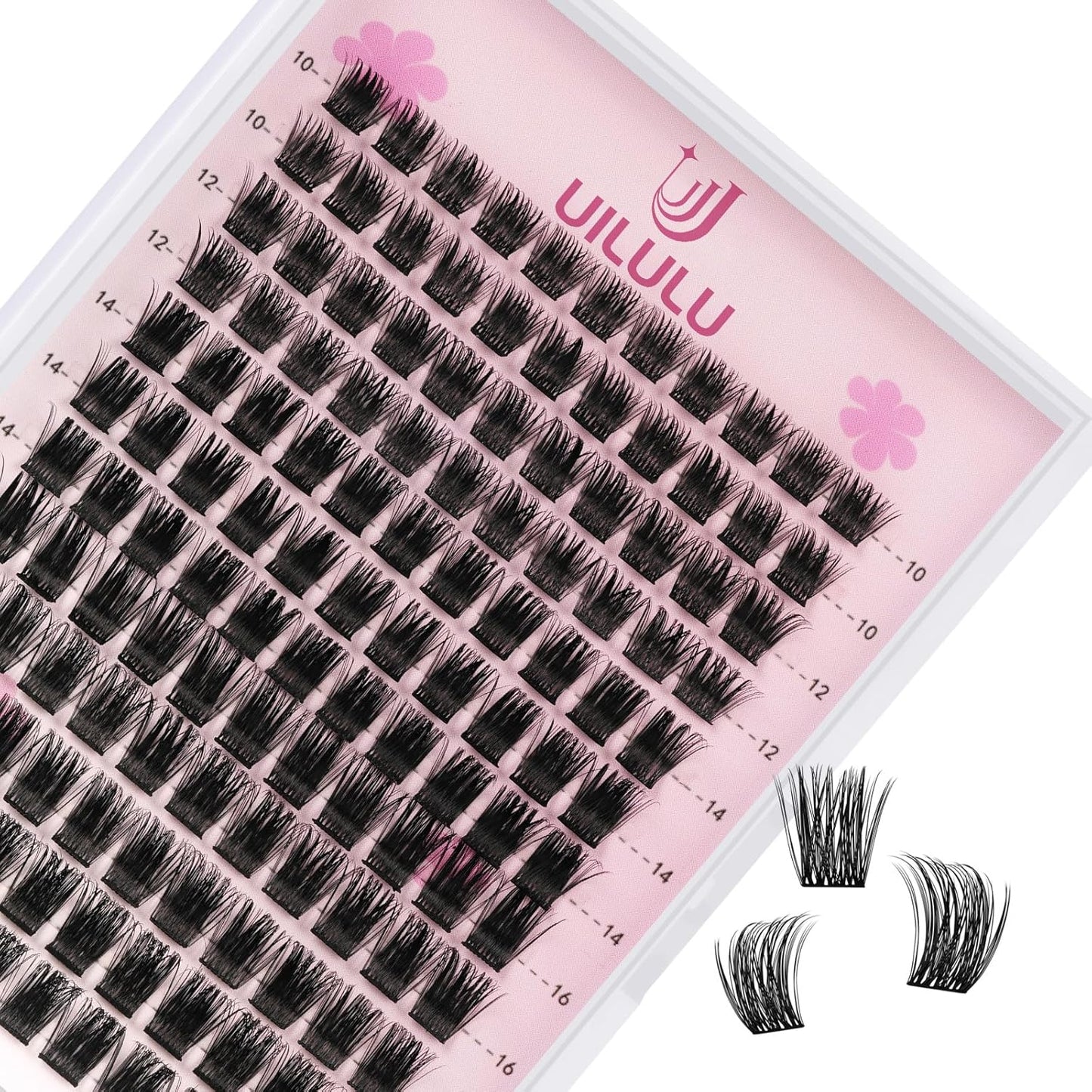 Lash Clusters D Curl Fluffy Clusters Lashes 0.07D 10-18 MIX 132 Eyelashes Individual Lashes DIY Lash Extensions at Home False Lashes Wide Band Wispy Eye Lash Clusters(U08, 10-18mix)